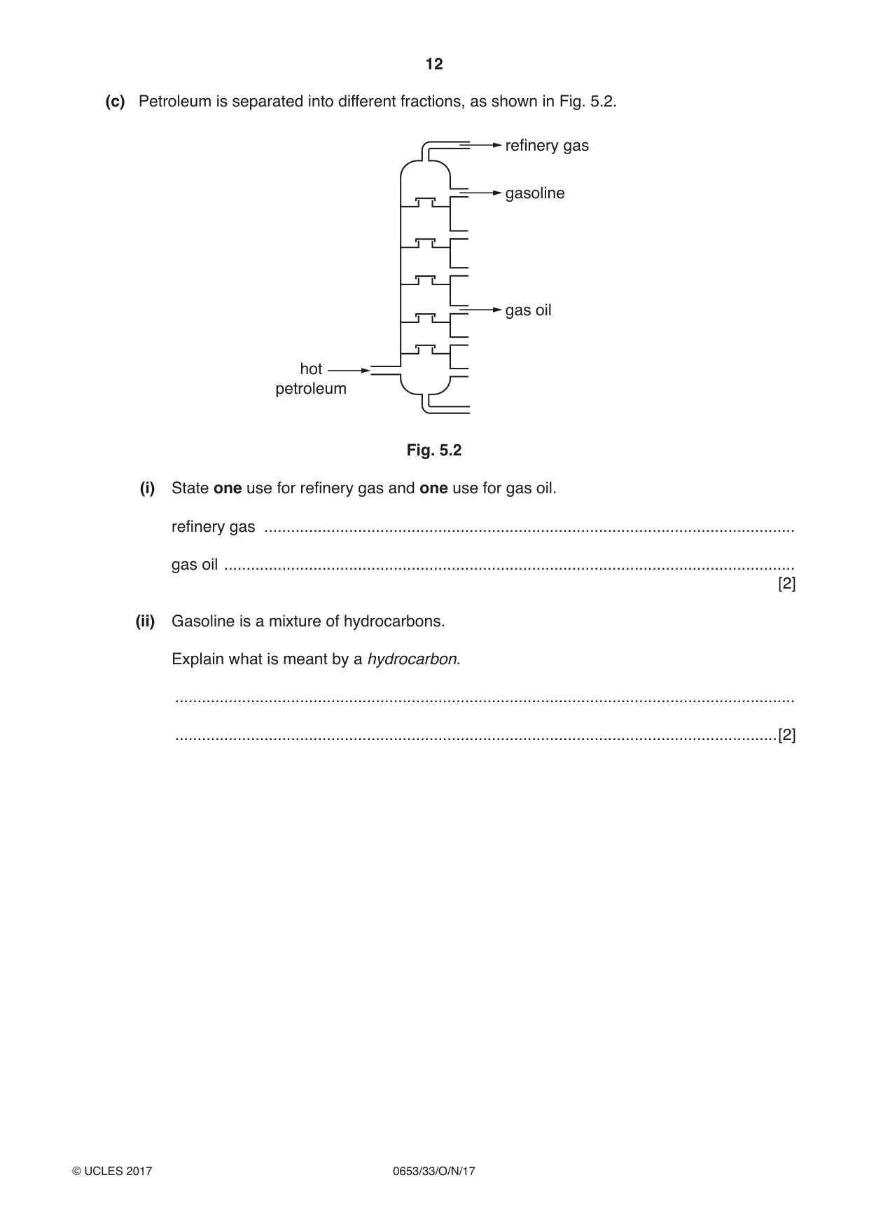 Cambridge IGCSE Science - Combined 0653 2017 Oct/Nov Paper 3 · Variant 3 question paper, page 12 of 24