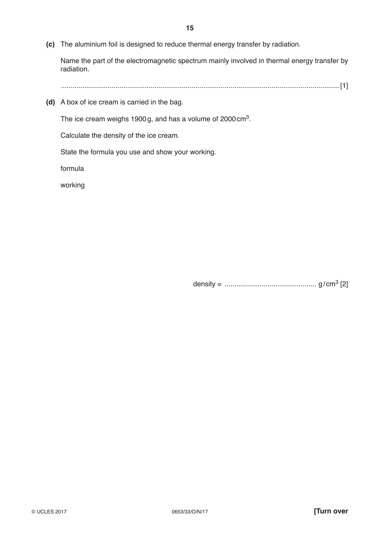 Cambridge IGCSE Science - Combined 0653 2017 Oct/Nov Paper 3 · Variant 3 question paper, page 15 of 24