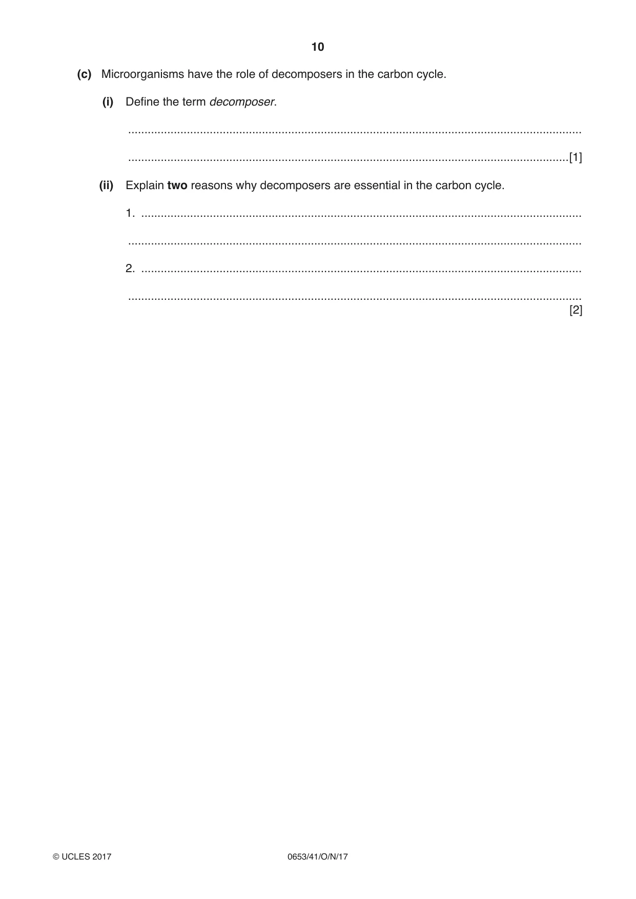 Cambridge IGCSE Science - Combined 0653 2017 Oct/Nov Paper 4 · Variant 1 question paper, page 10 of 24