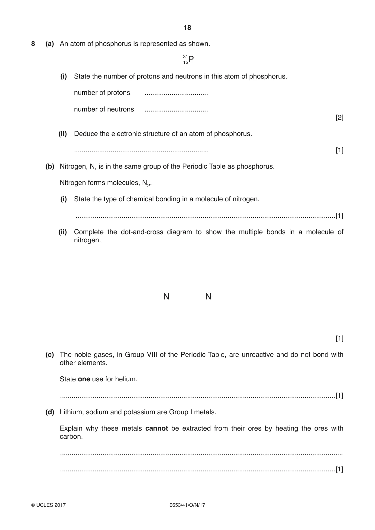 Cambridge IGCSE Science - Combined 0653 2017 Oct/Nov Paper 4 · Variant 1 question paper, page 18 of 24