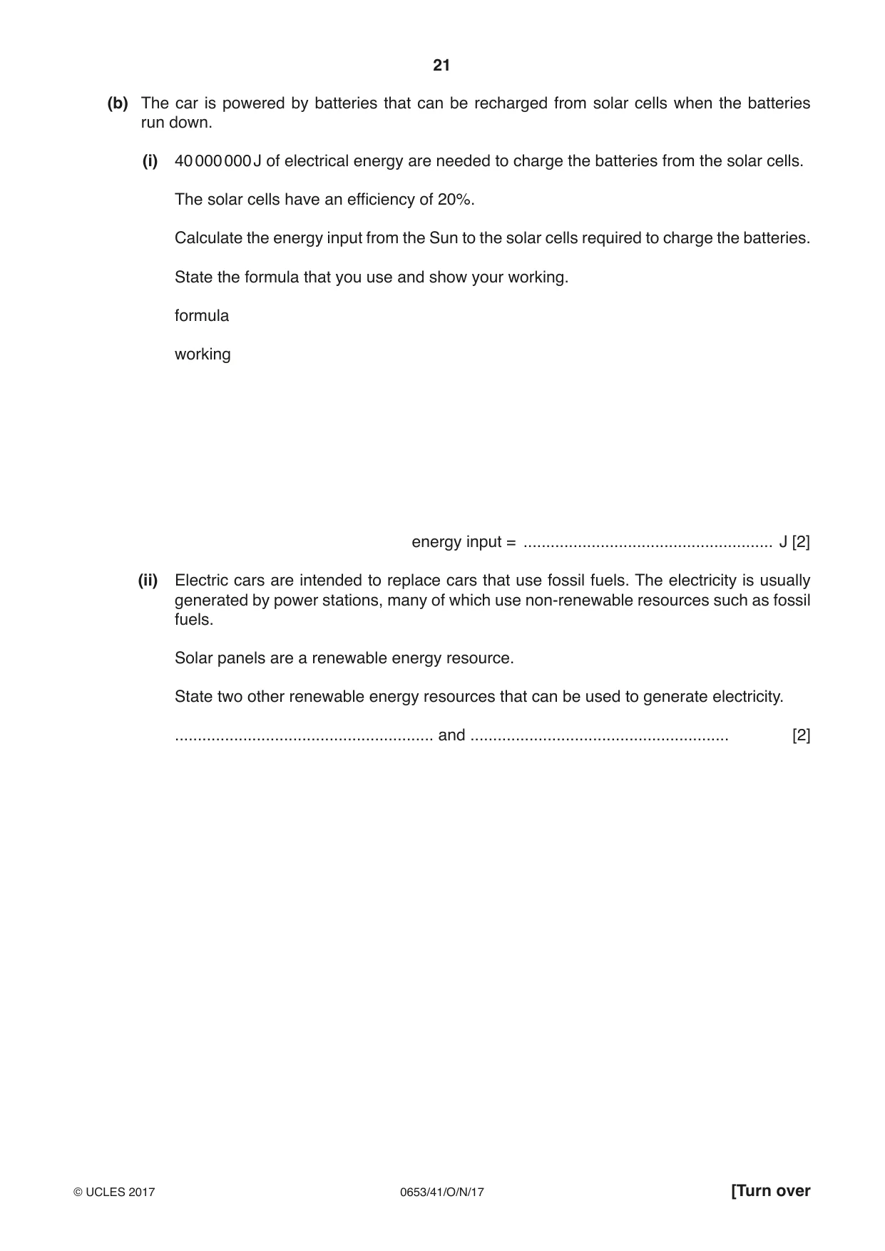 Cambridge IGCSE Science - Combined 0653 2017 Oct/Nov Paper 4 · Variant 1 question paper, page 21 of 24