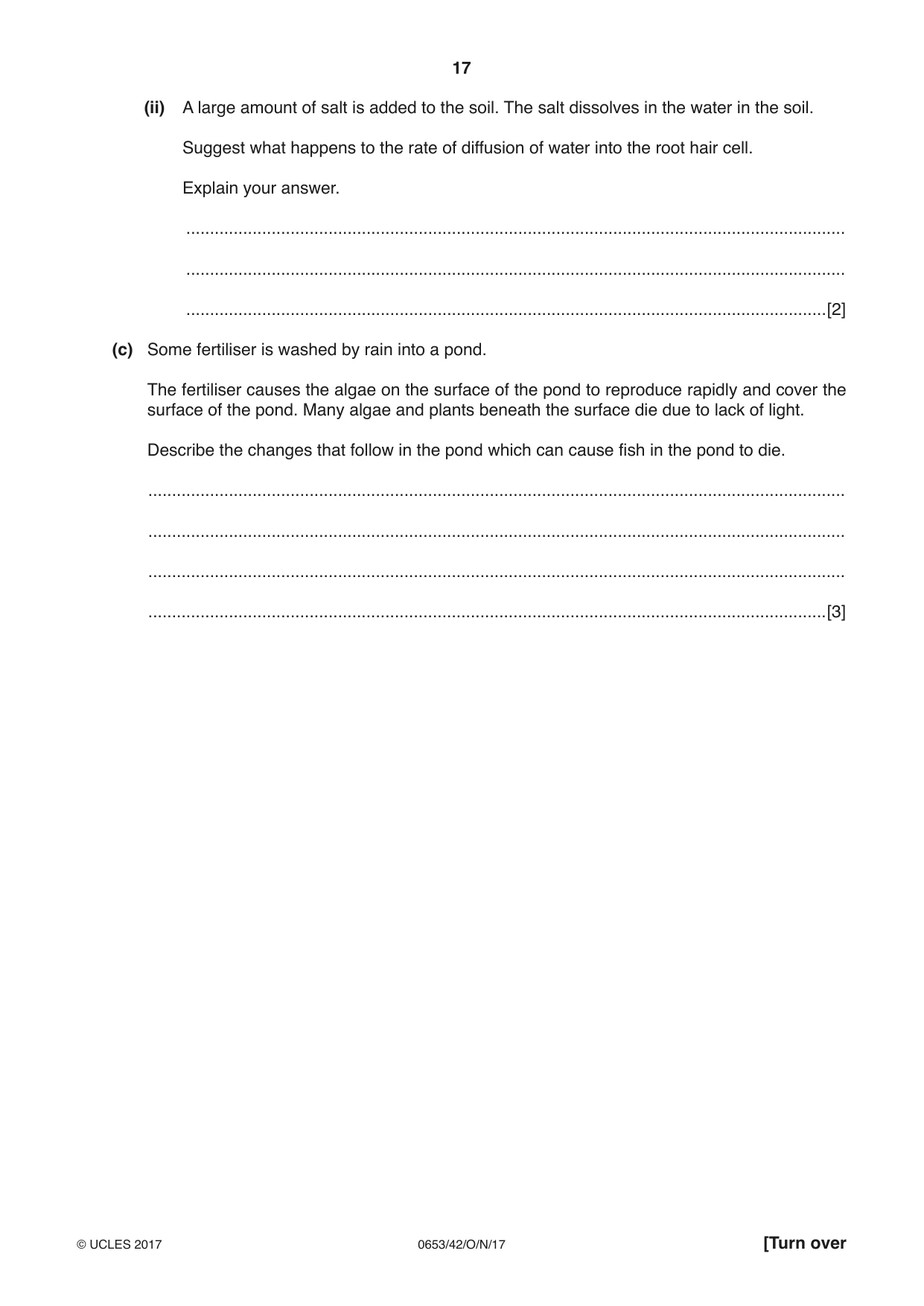 Cambridge IGCSE Science - Combined 0653 2017 Oct/Nov Paper 4 · Variant 2 question paper, page 17 of 24