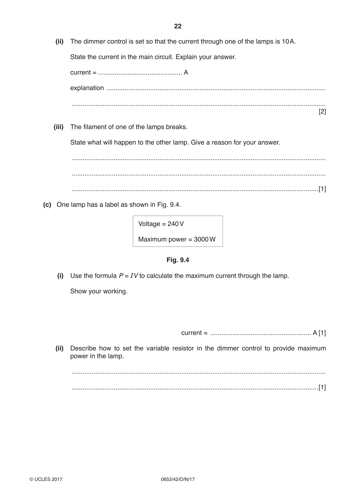 Cambridge IGCSE Science - Combined 0653 2017 Oct/Nov Paper 4 · Variant 2 question paper, page 22 of 24