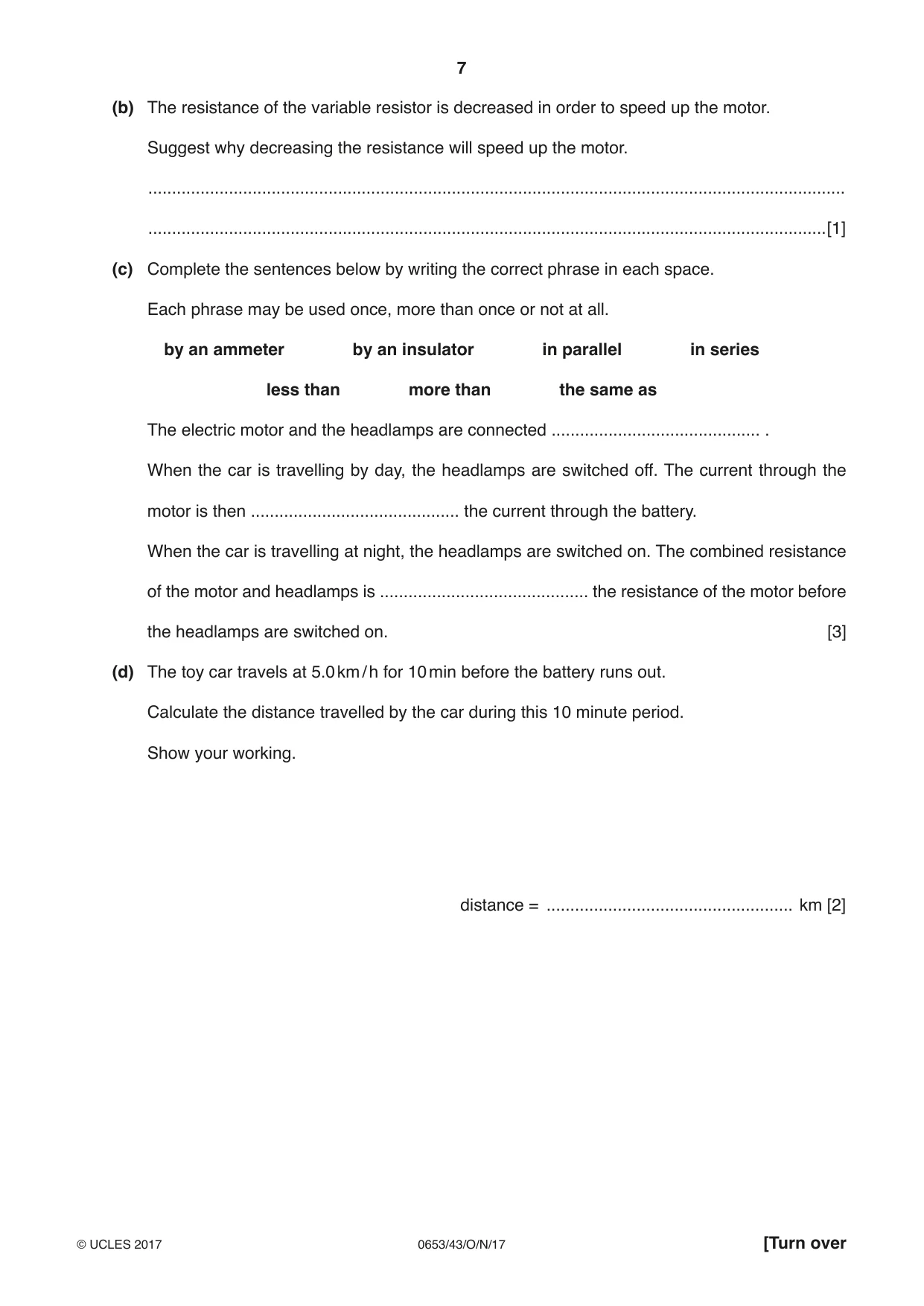 Cambridge IGCSE Science - Combined 0653 2017 Oct/Nov Paper 4 · Variant 3 question paper, page 7 of 24