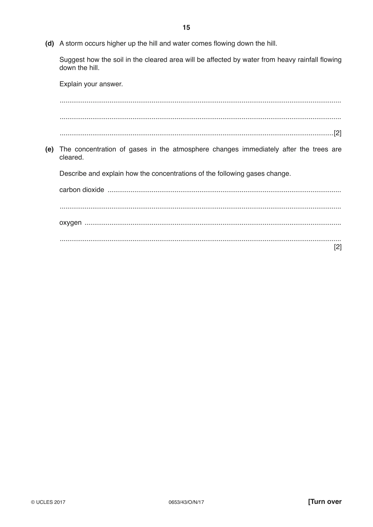 Cambridge IGCSE Science - Combined 0653 2017 Oct/Nov Paper 4 · Variant 3 question paper, page 15 of 24