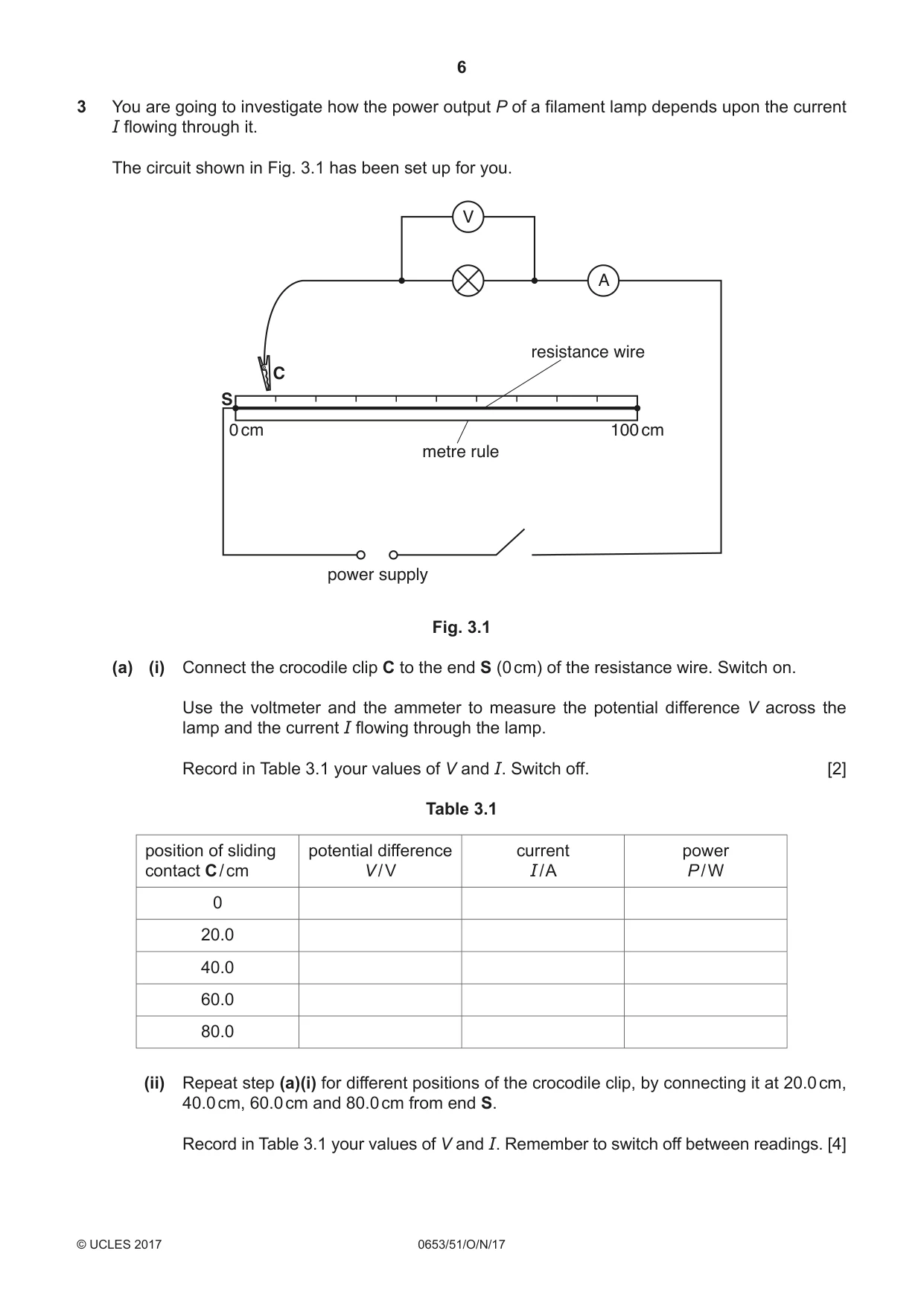 Cambridge IGCSE Science - Combined 0653 2017 Oct/Nov Paper 5 · Variant 1 question paper, page 6 of 8
