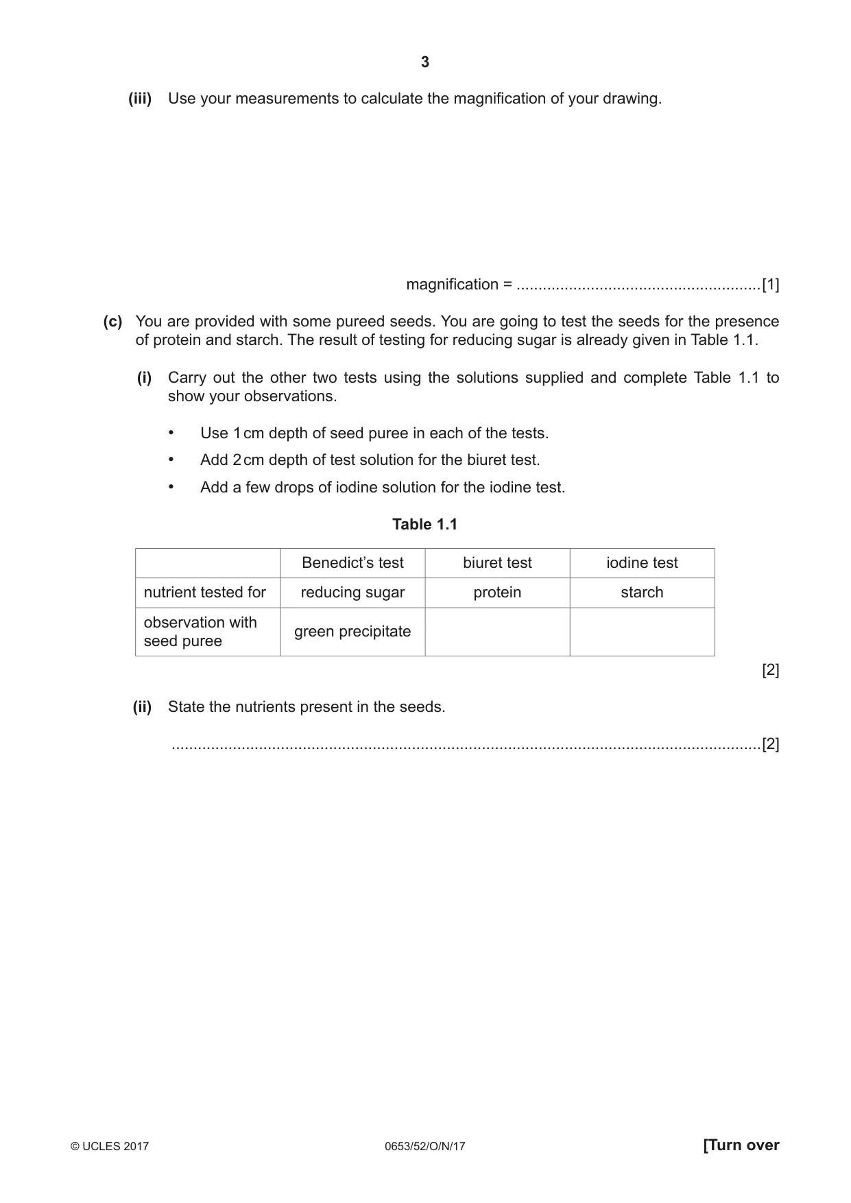 Cambridge IGCSE Science - Combined 0653 2017 Oct/Nov Paper 5 · Variant 2 question paper, page 3 of 8
