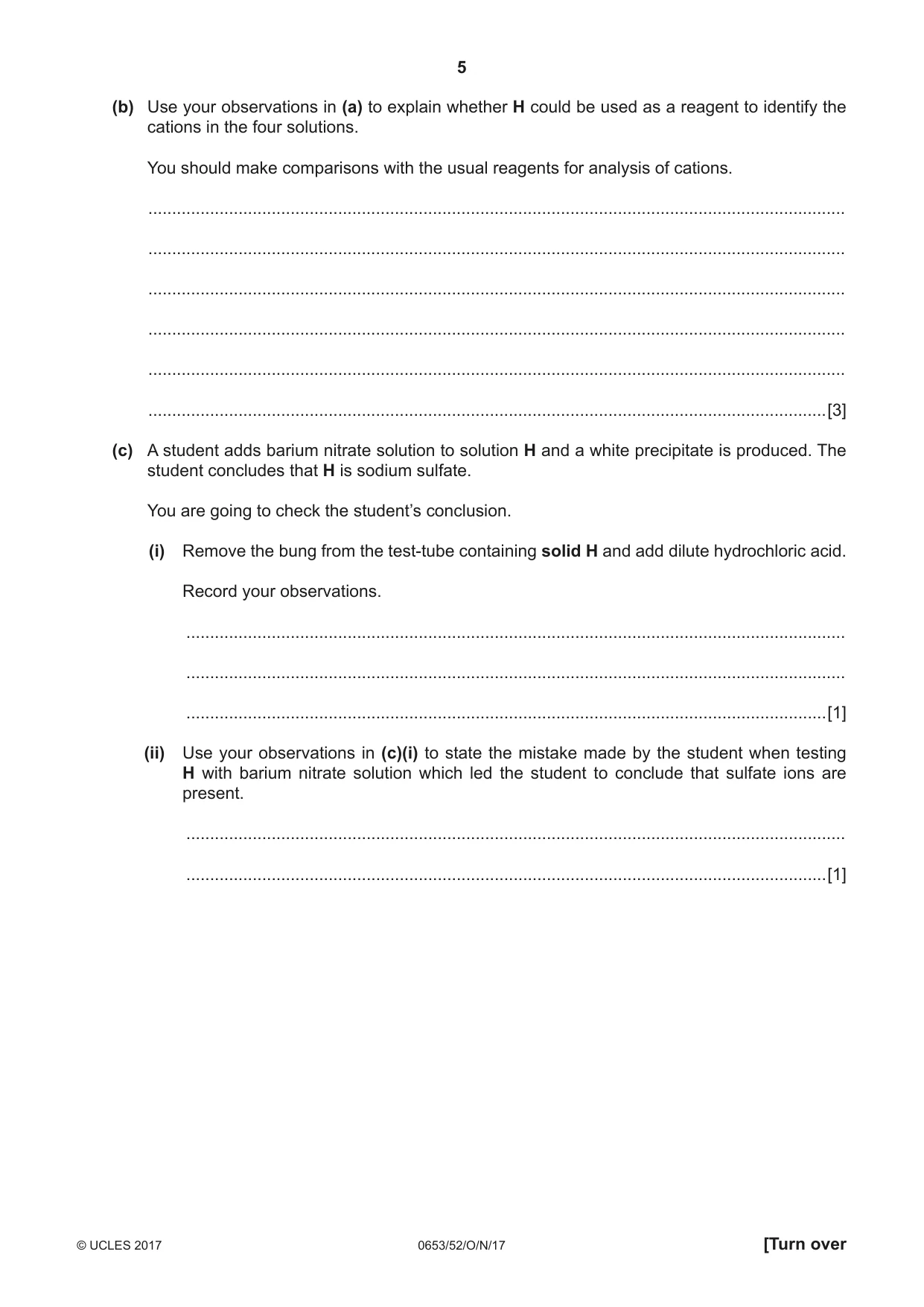 Cambridge IGCSE Science - Combined 0653 2017 Oct/Nov Paper 5 · Variant 2 question paper, page 5 of 8
