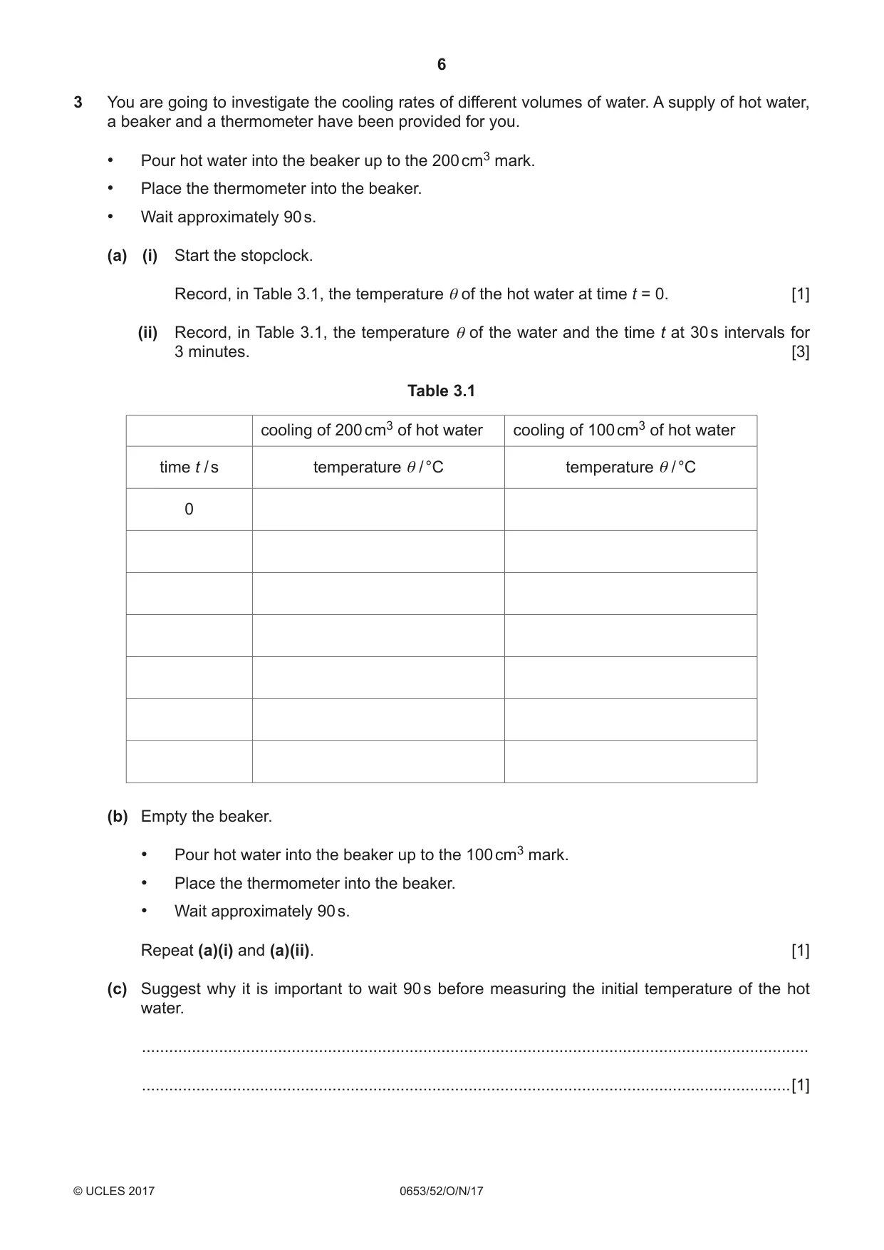 Cambridge IGCSE Science - Combined 0653 2017 Oct/Nov Paper 5 · Variant 2 question paper, page 6 of 8