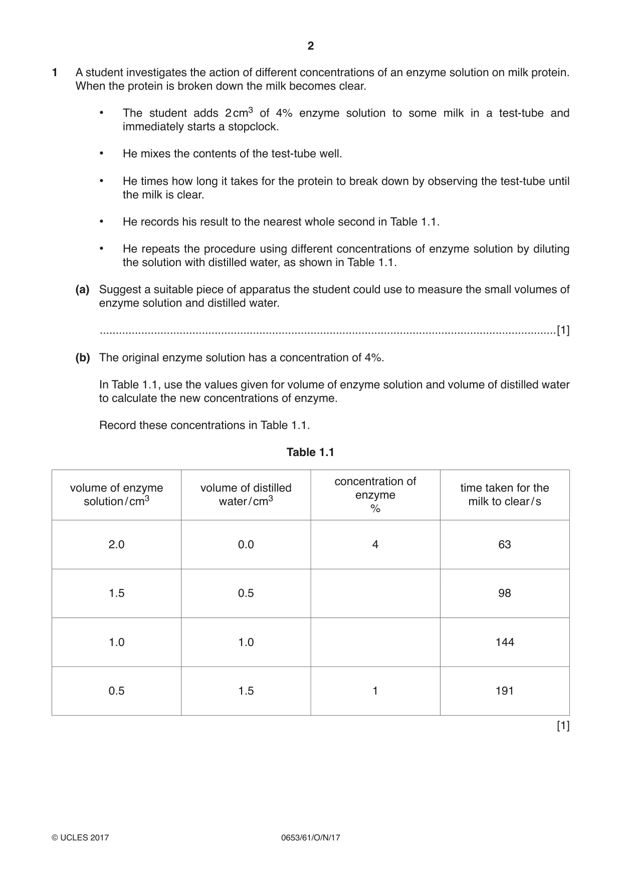 Cambridge IGCSE Science - Combined 0653 2017 Oct/Nov Paper 6 · Variant 1 question paper, page 2 of 20