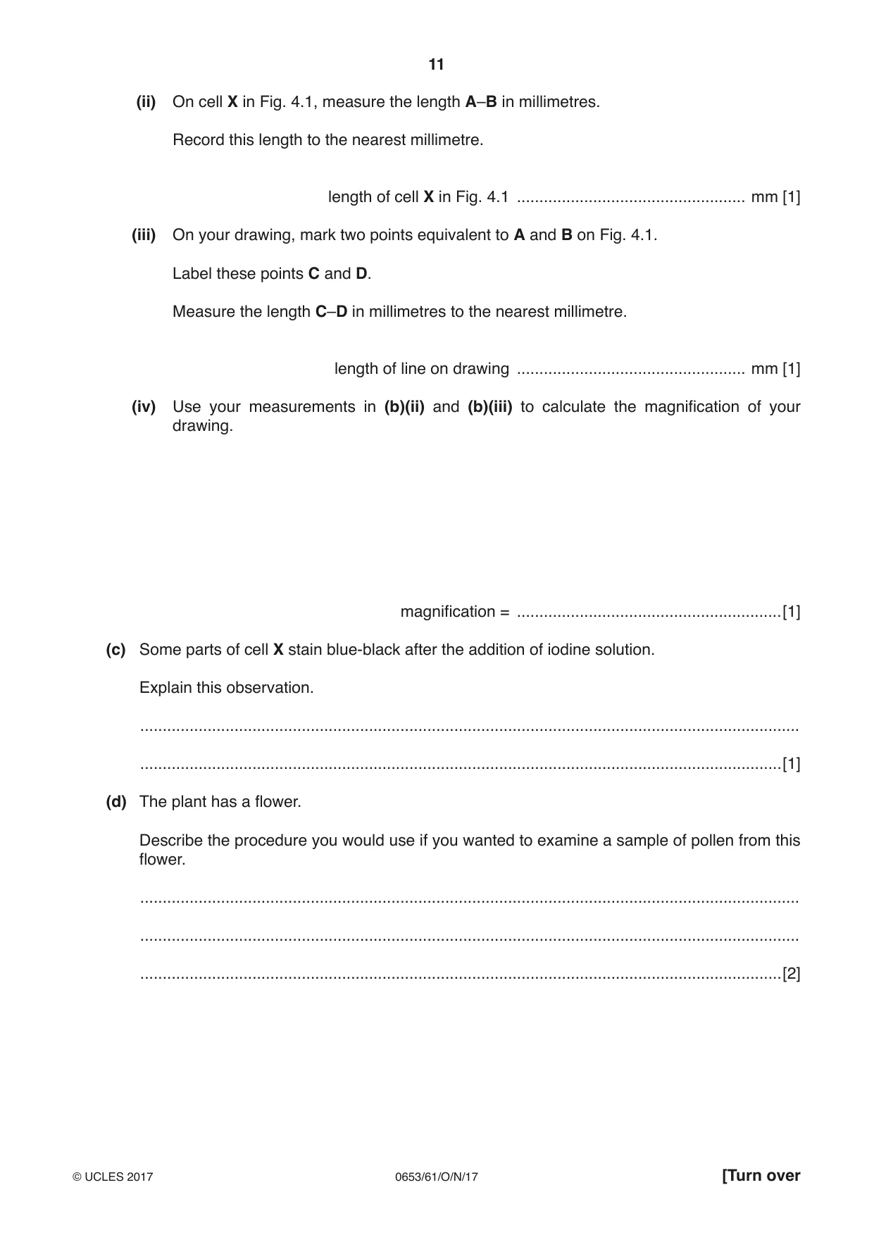 Cambridge IGCSE Science - Combined 0653 2017 Oct/Nov Paper 6 · Variant 1 question paper, page 11 of 20