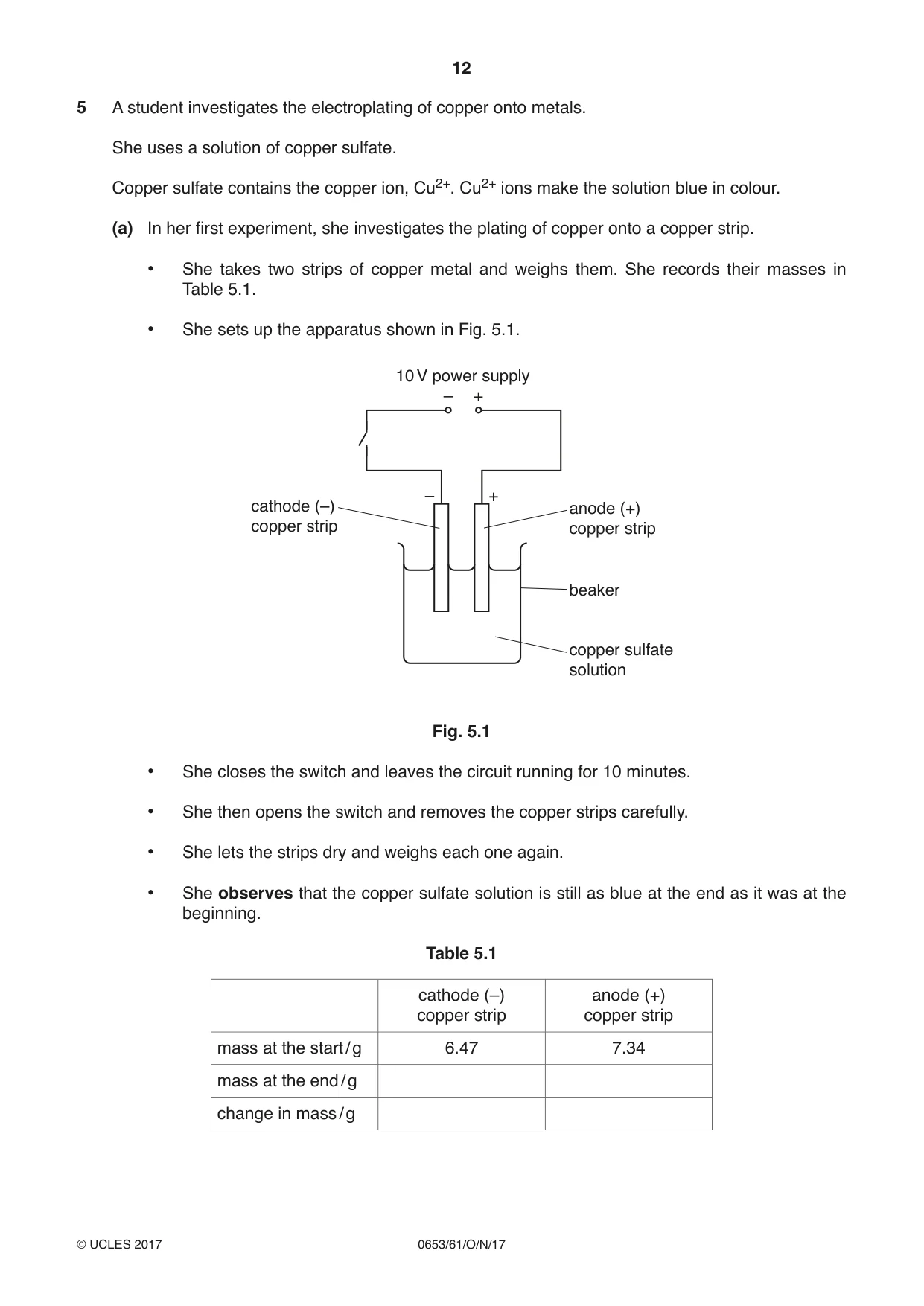 Cambridge IGCSE Science - Combined 0653 2017 Oct/Nov Paper 6 · Variant 1 question paper, page 12 of 20