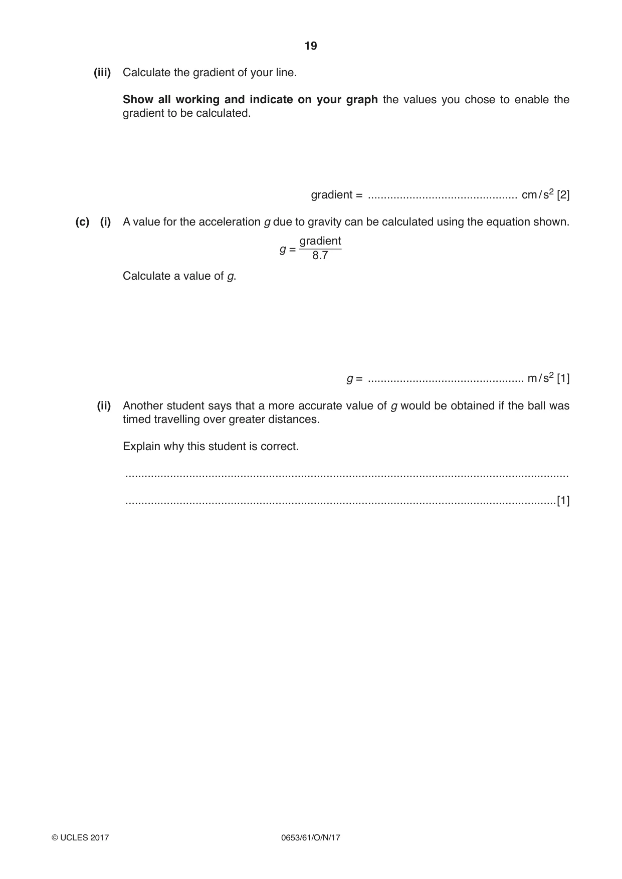 Cambridge IGCSE Science - Combined 0653 2017 Oct/Nov Paper 6 · Variant 1 question paper, page 19 of 20