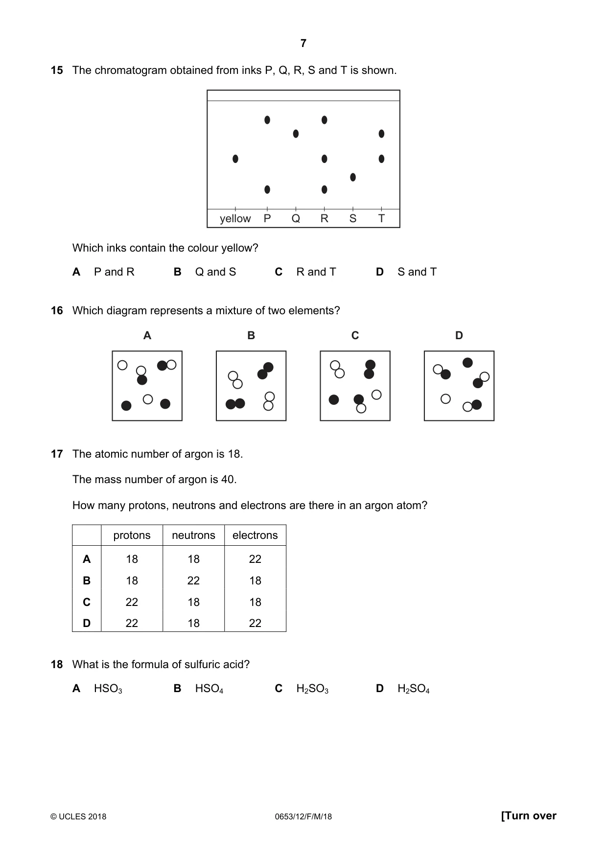 Cambridge IGCSE Science - Combined 0653 2018 Feb/March Paper 1 · Variant 2 question paper, page 7 of 16