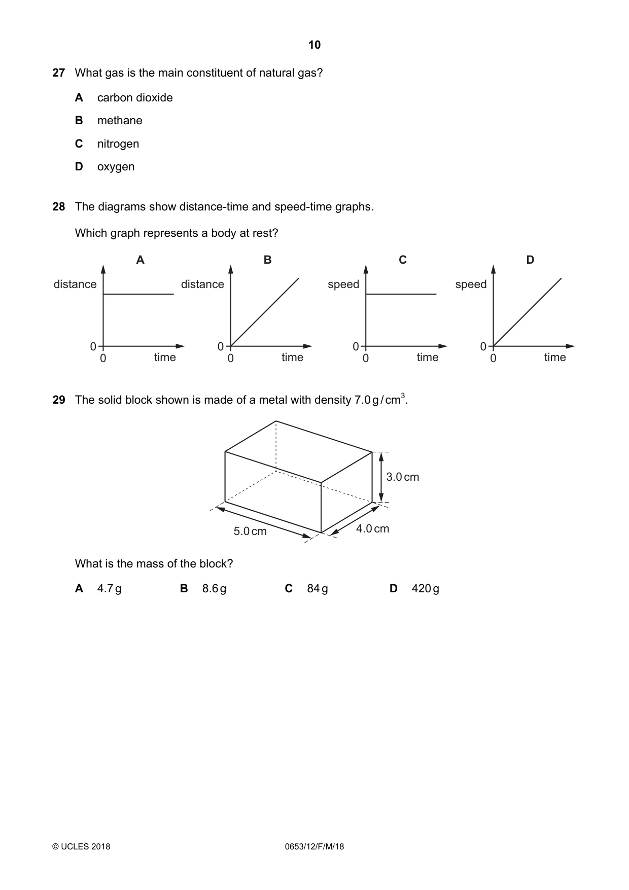Cambridge IGCSE Science - Combined 0653 2018 Feb/March Paper 1 · Variant 2 question paper, page 10 of 16