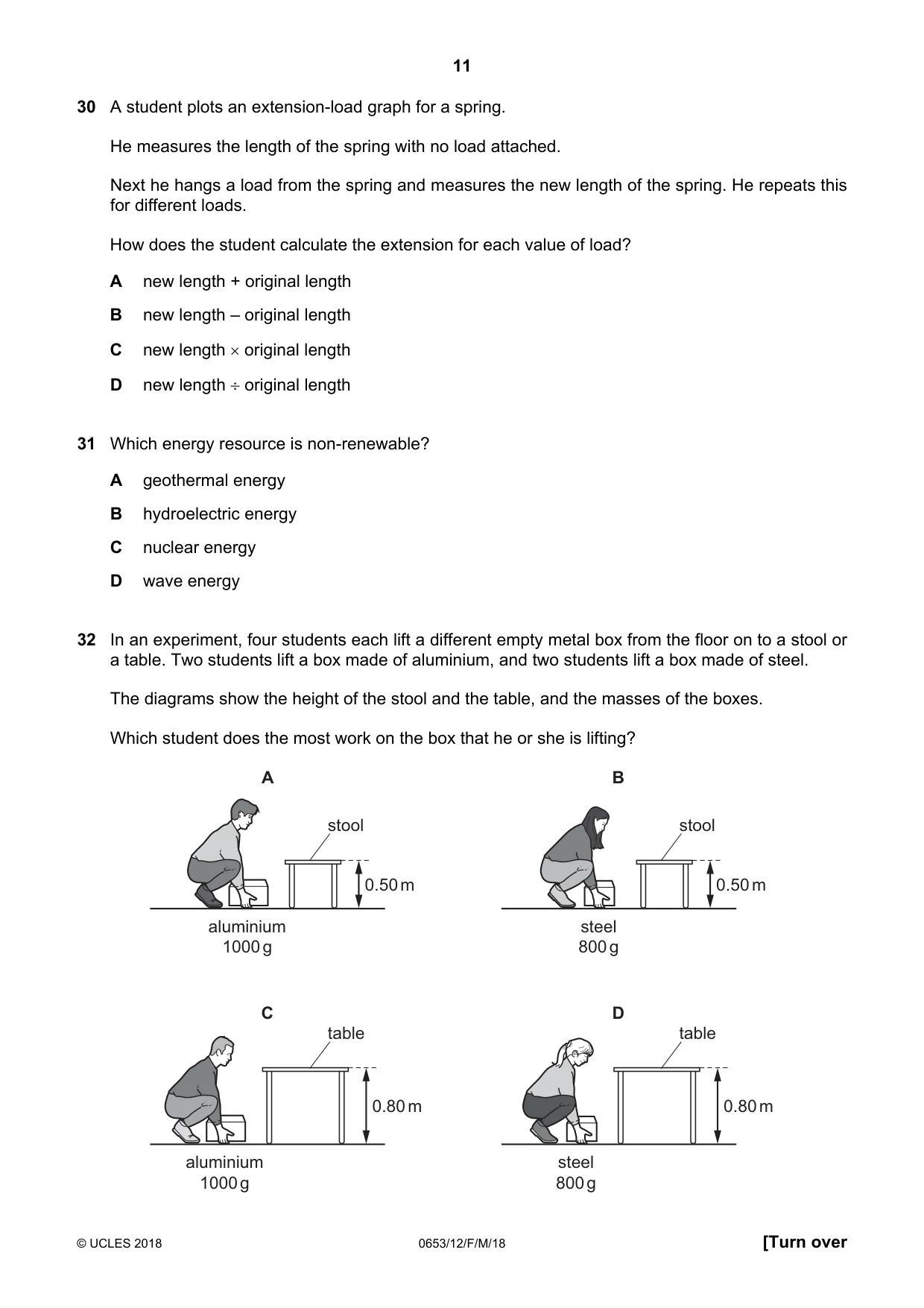 Cambridge IGCSE Science - Combined 0653 2018 Feb/March Paper 1 · Variant 2 question paper, page 11 of 16
