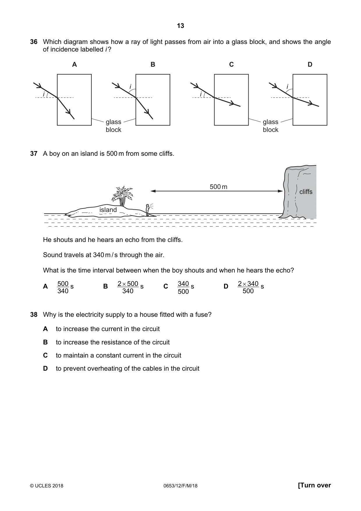 Cambridge IGCSE Science - Combined 0653 2018 Feb/March Paper 1 · Variant 2 question paper, page 13 of 16