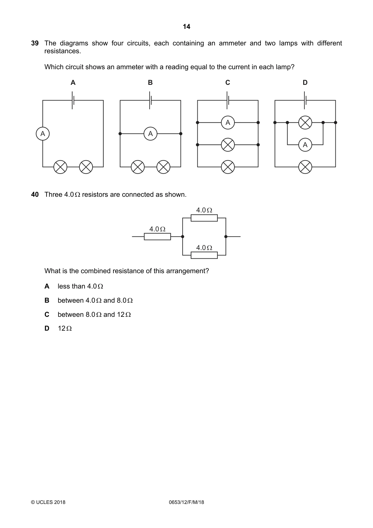 Cambridge IGCSE Science - Combined 0653 2018 Feb/March Paper 1 · Variant 2 question paper, page 14 of 16