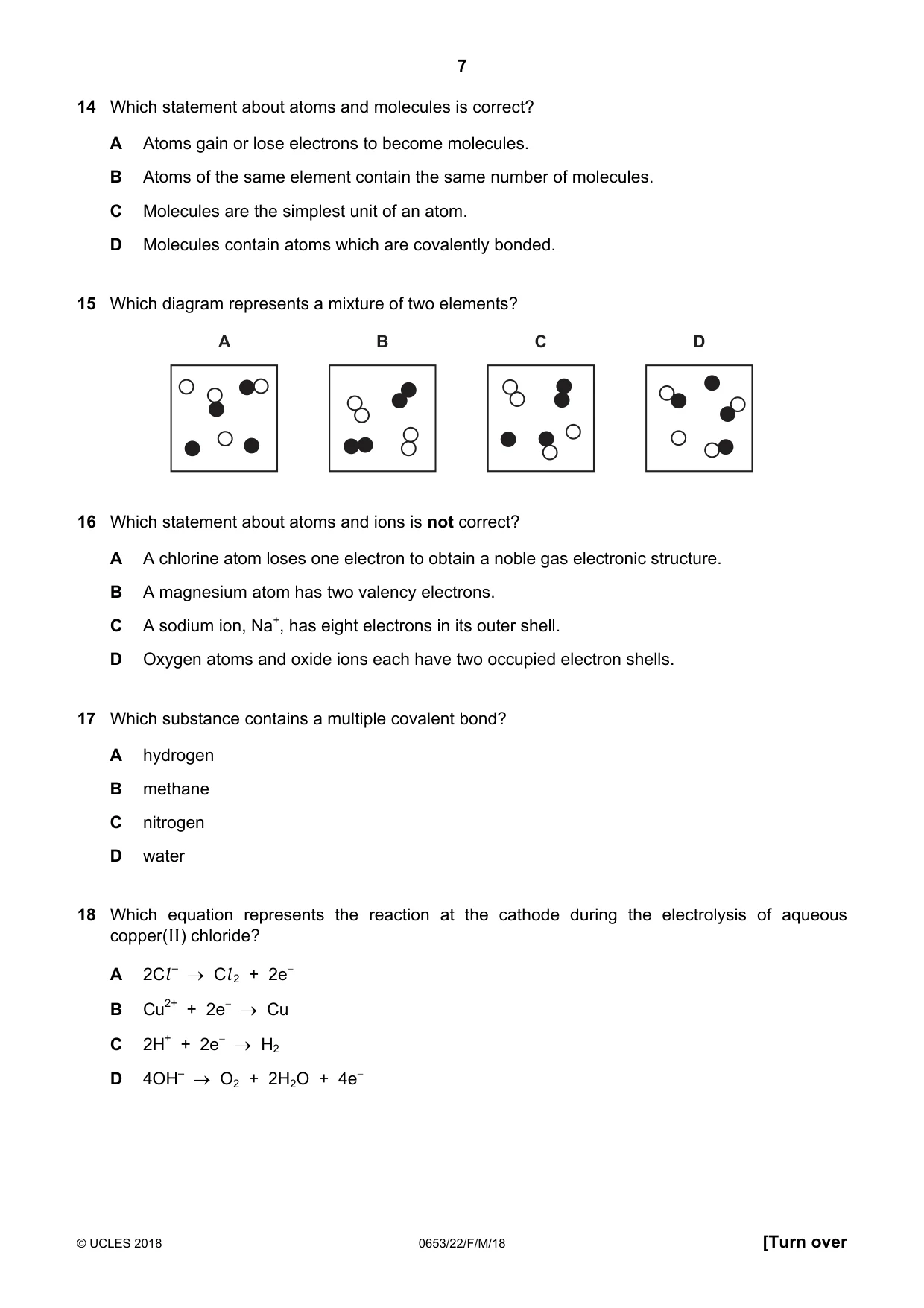 Cambridge IGCSE Science - Combined 0653 2018 Feb/March Paper 2 · Variant 2 question paper, page 7 of 16