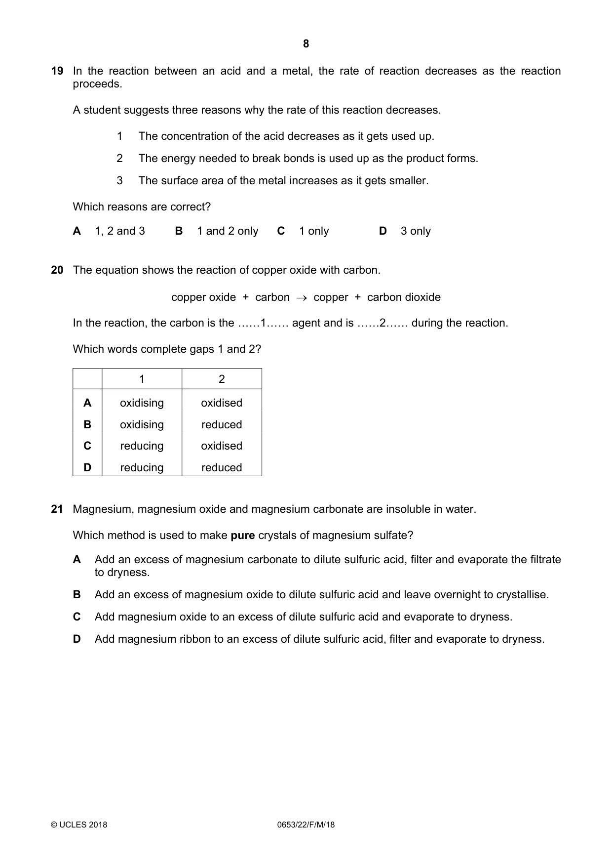 Cambridge IGCSE Science - Combined 0653 2018 Feb/March Paper 2 · Variant 2 question paper, page 8 of 16