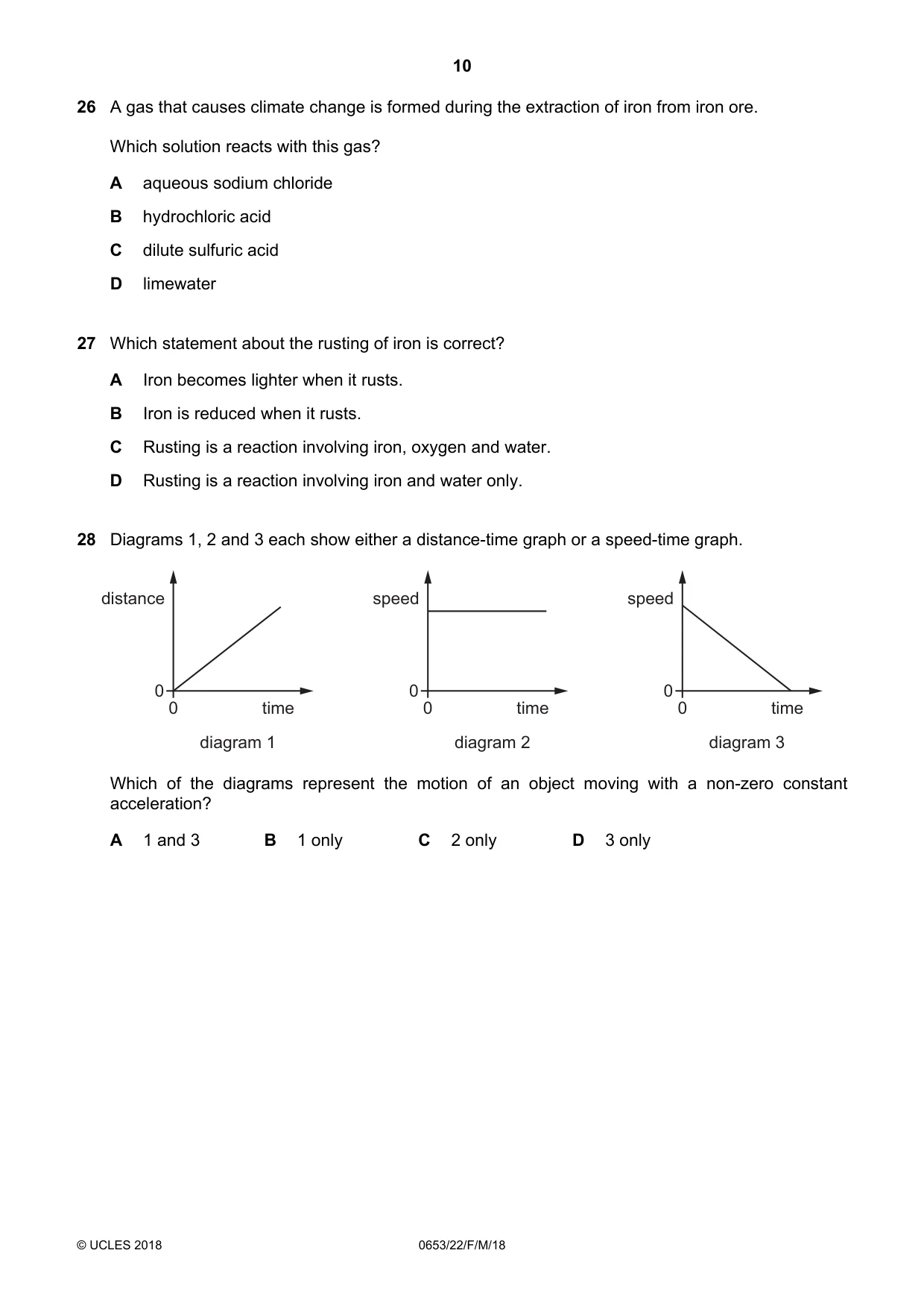 Cambridge IGCSE Science - Combined 0653 2018 Feb/March Paper 2 · Variant 2 question paper, page 10 of 16