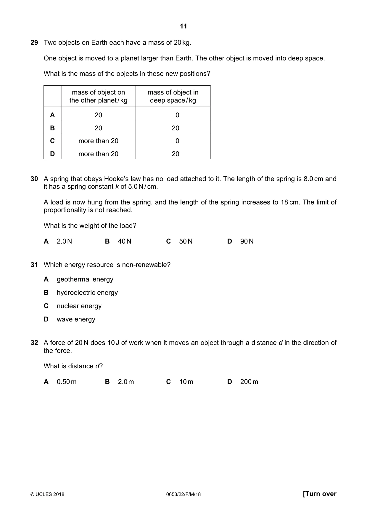Cambridge IGCSE Science - Combined 0653 2018 Feb/March Paper 2 · Variant 2 question paper, page 11 of 16