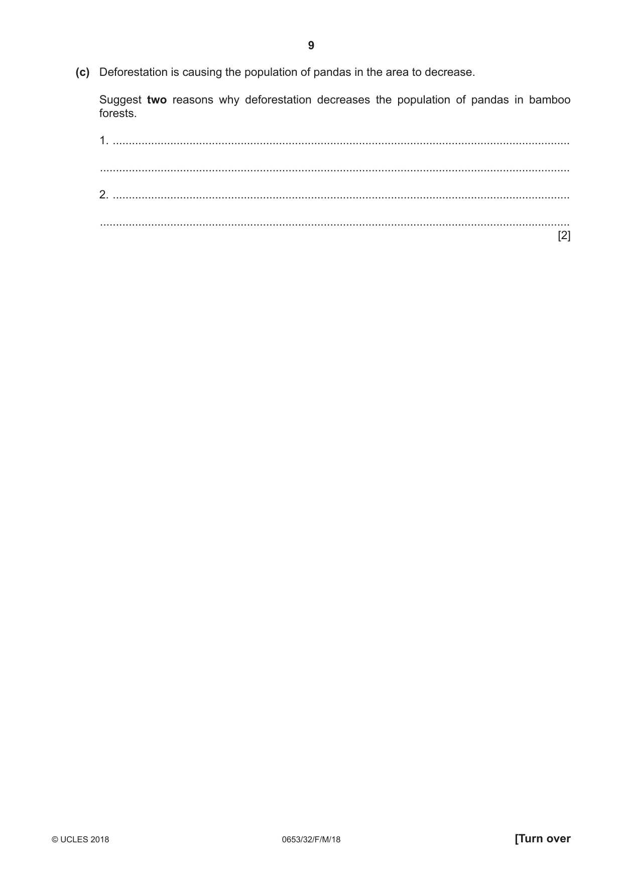 Cambridge IGCSE Science - Combined 0653 2018 Feb/March Paper 3 · Variant 2 question paper, page 9 of 20