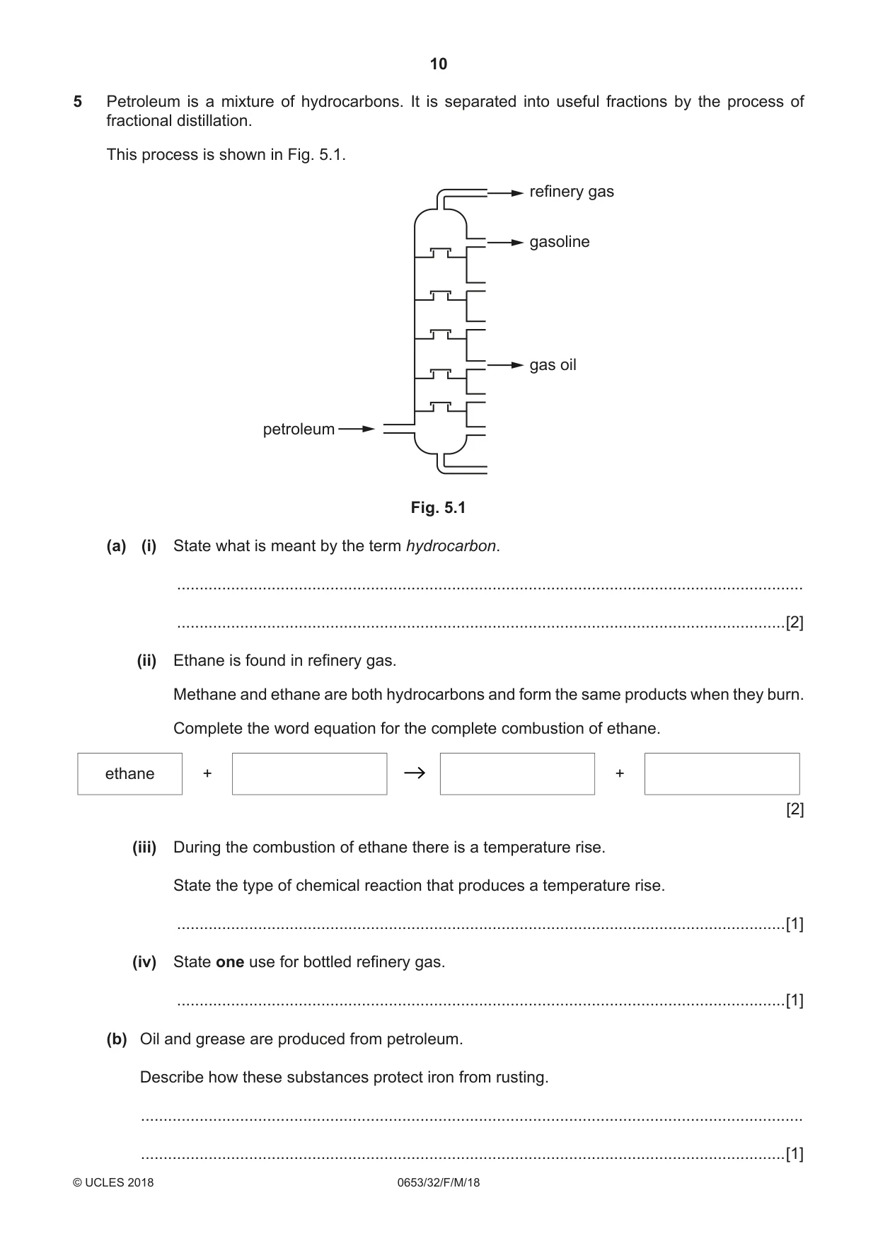 Cambridge IGCSE Science - Combined 0653 2018 Feb/March Paper 3 · Variant 2 question paper, page 10 of 20
