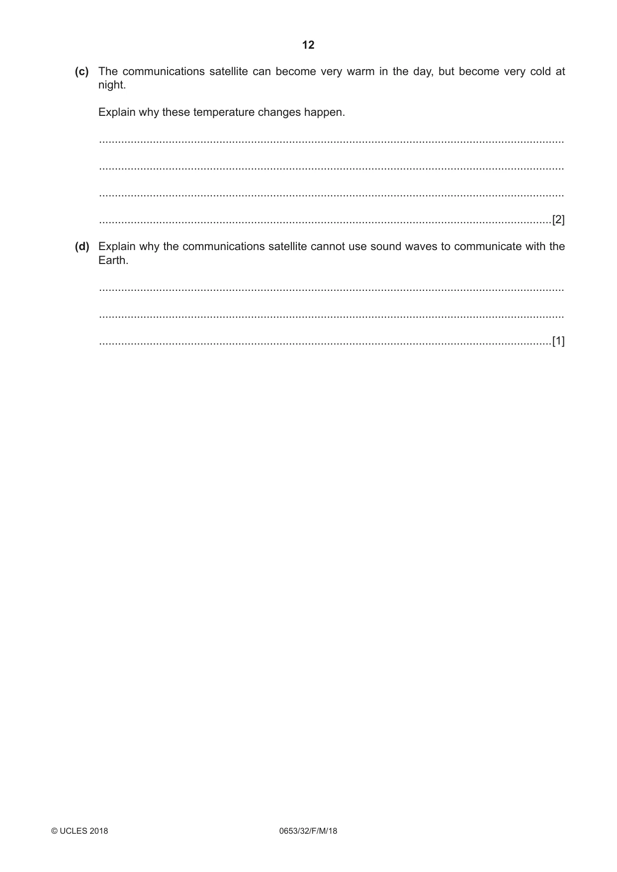 Cambridge IGCSE Science - Combined 0653 2018 Feb/March Paper 3 · Variant 2 question paper, page 12 of 20