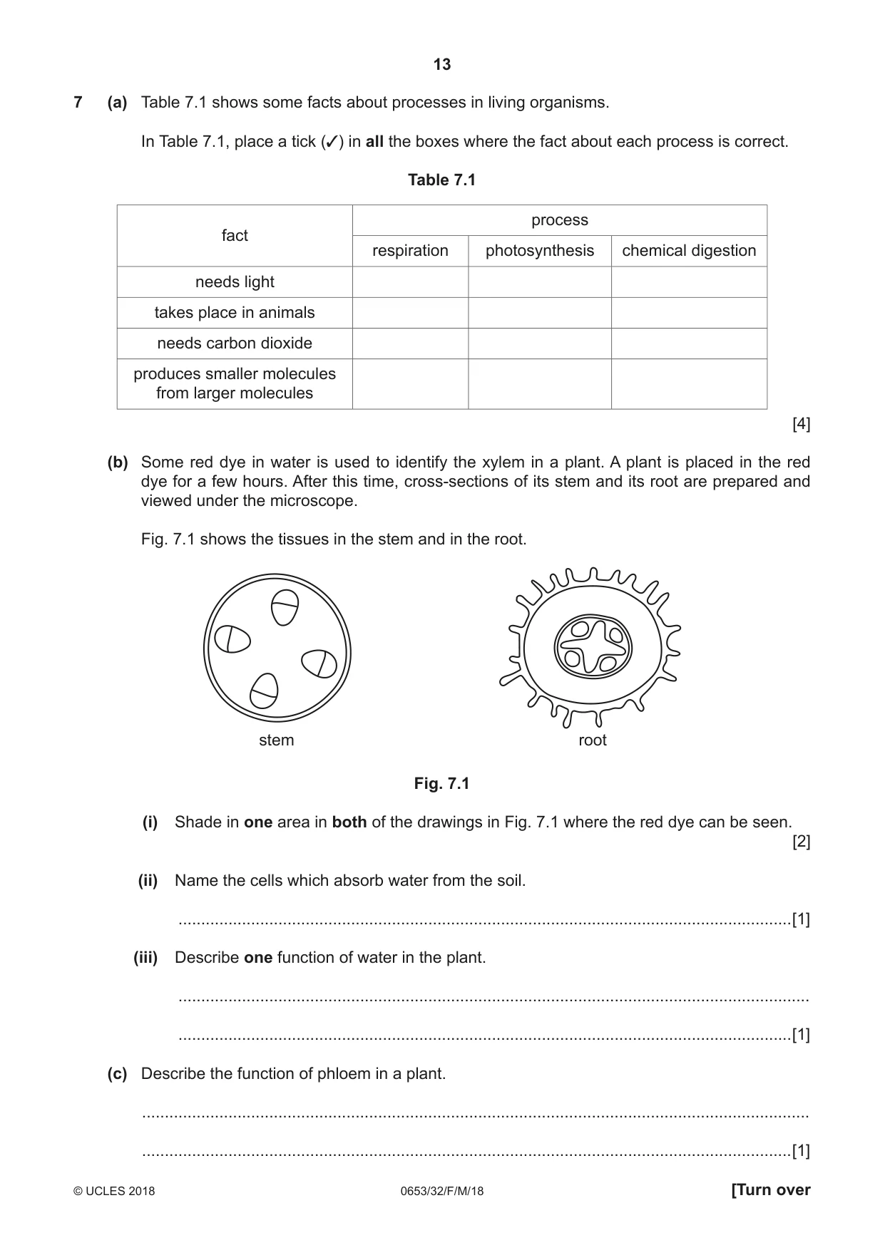 Cambridge IGCSE Science - Combined 0653 2018 Feb/March Paper 3 · Variant 2 question paper, page 13 of 20