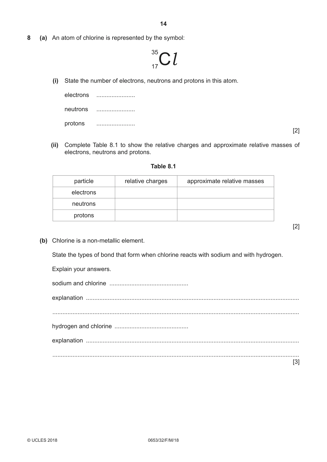 Cambridge IGCSE Science - Combined 0653 2018 Feb/March Paper 3 · Variant 2 question paper, page 14 of 20