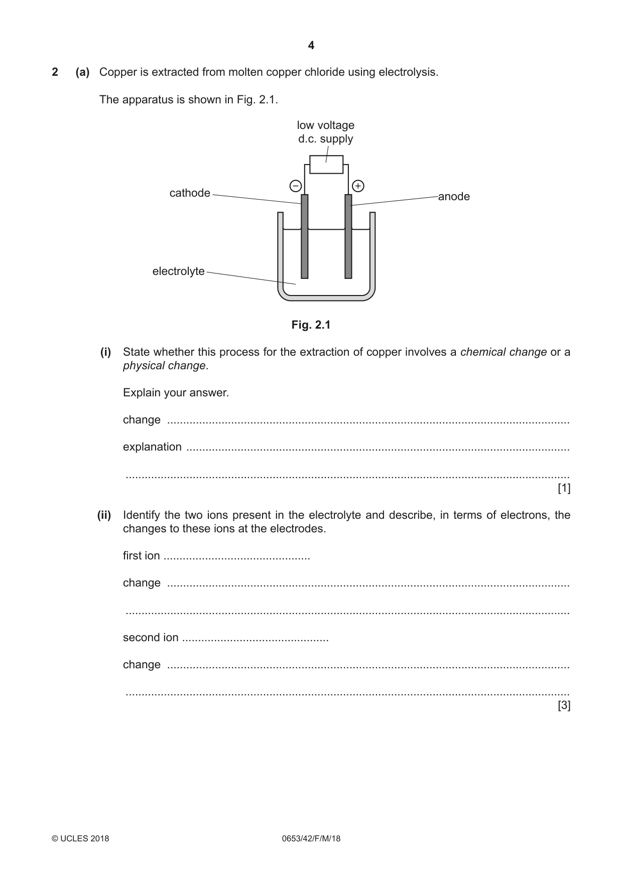 Cambridge IGCSE Science - Combined 0653 2018 Feb/March Paper 4 · Variant 2 question paper, page 4 of 20