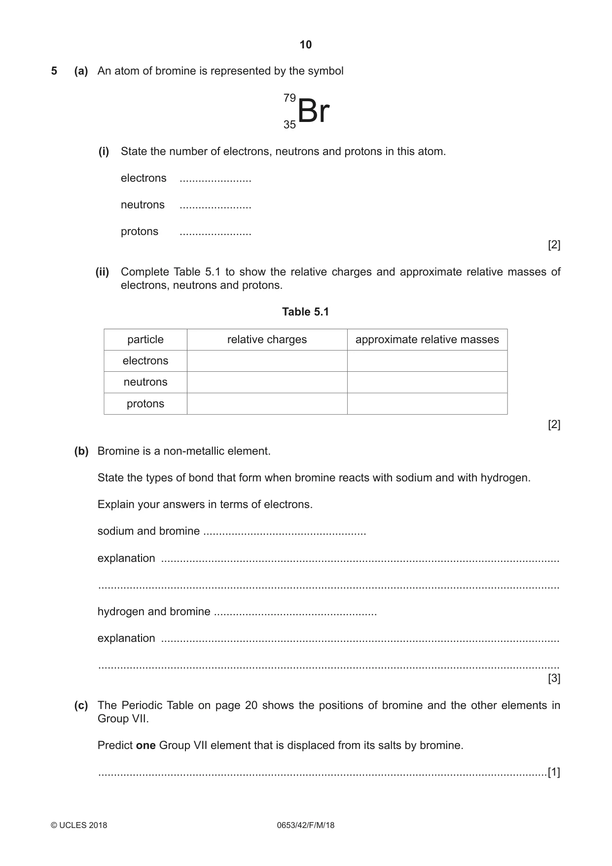 Cambridge IGCSE Science - Combined 0653 2018 Feb/March Paper 4 · Variant 2 question paper, page 10 of 20