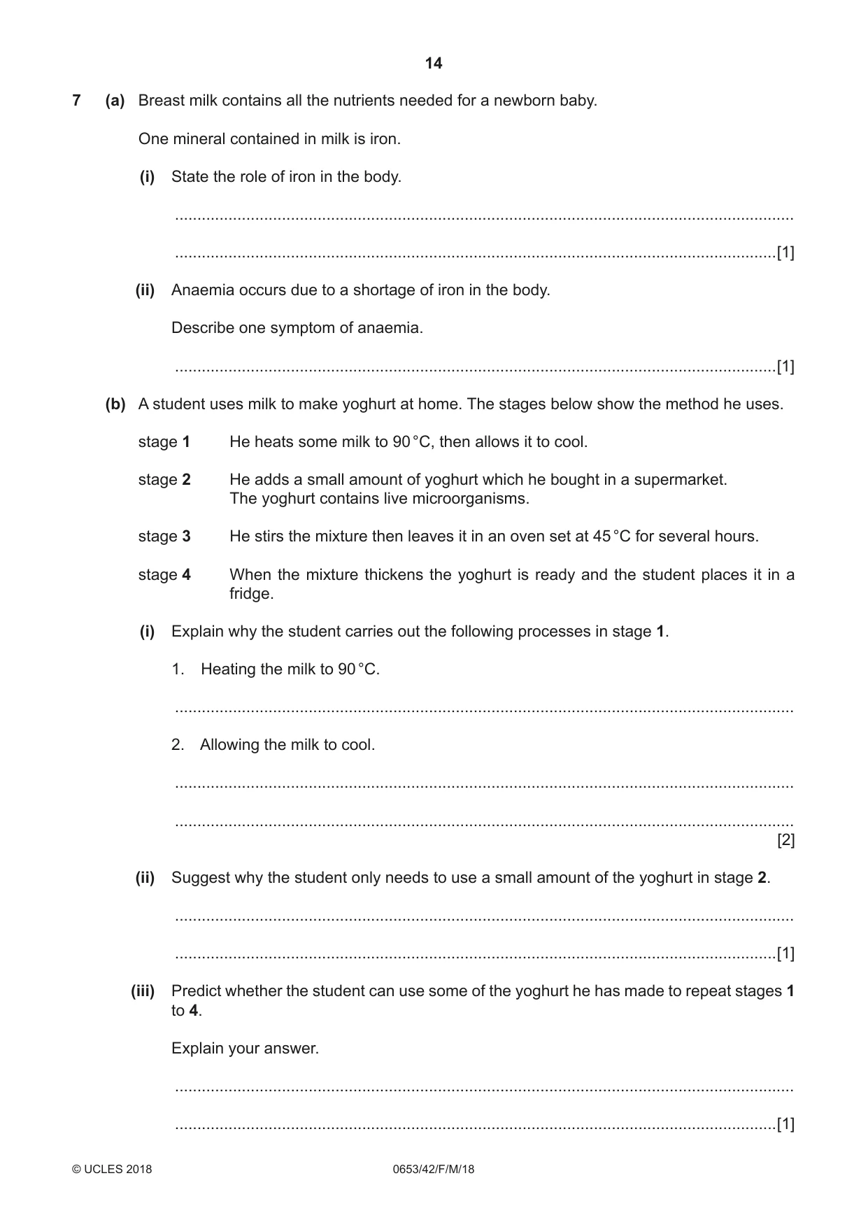 Cambridge IGCSE Science - Combined 0653 2018 Feb/March Paper 4 · Variant 2 question paper, page 14 of 20