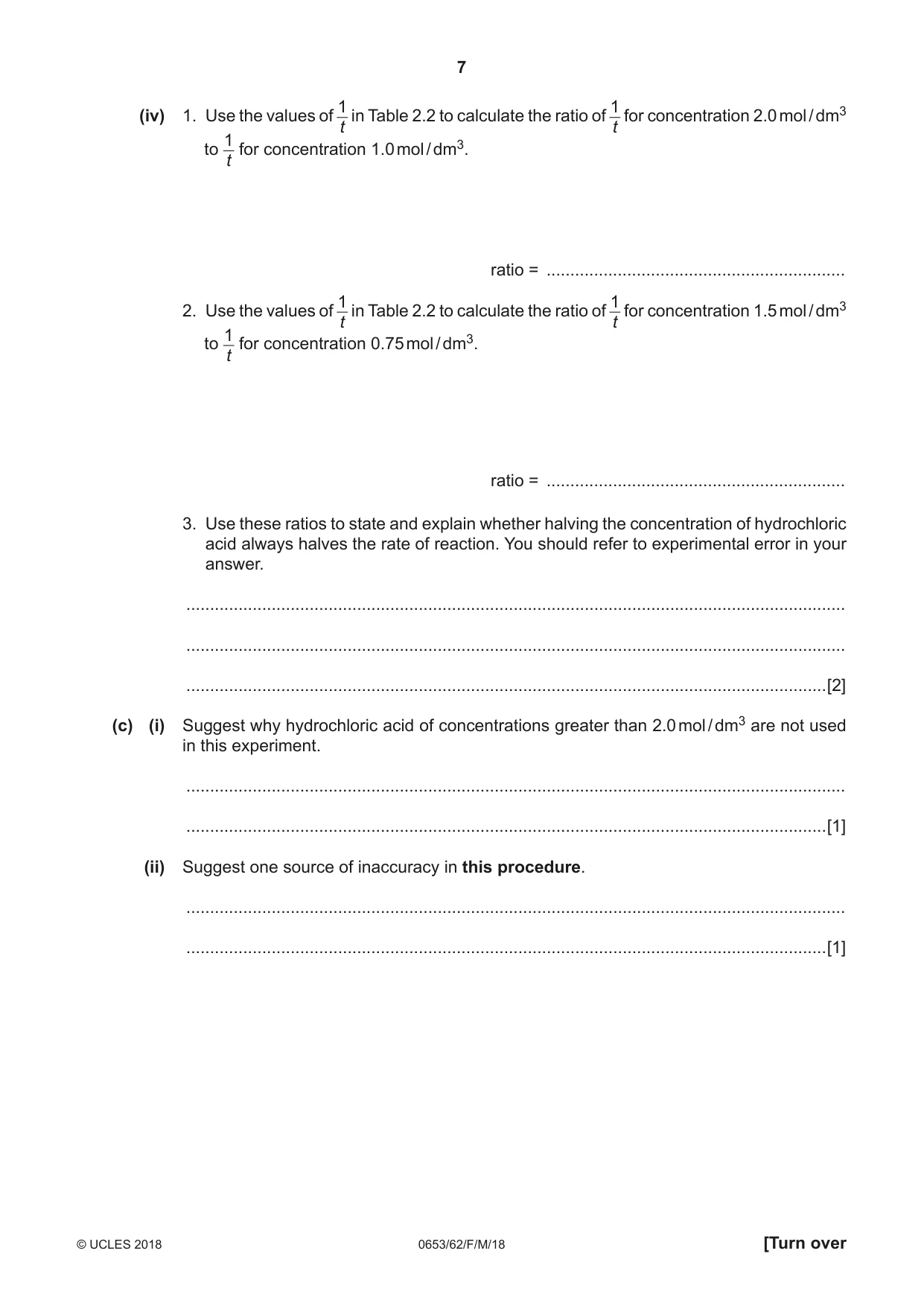 Cambridge IGCSE Science - Combined 0653 2018 Feb/March Paper 6 · Variant 2 question paper, page 7 of 20