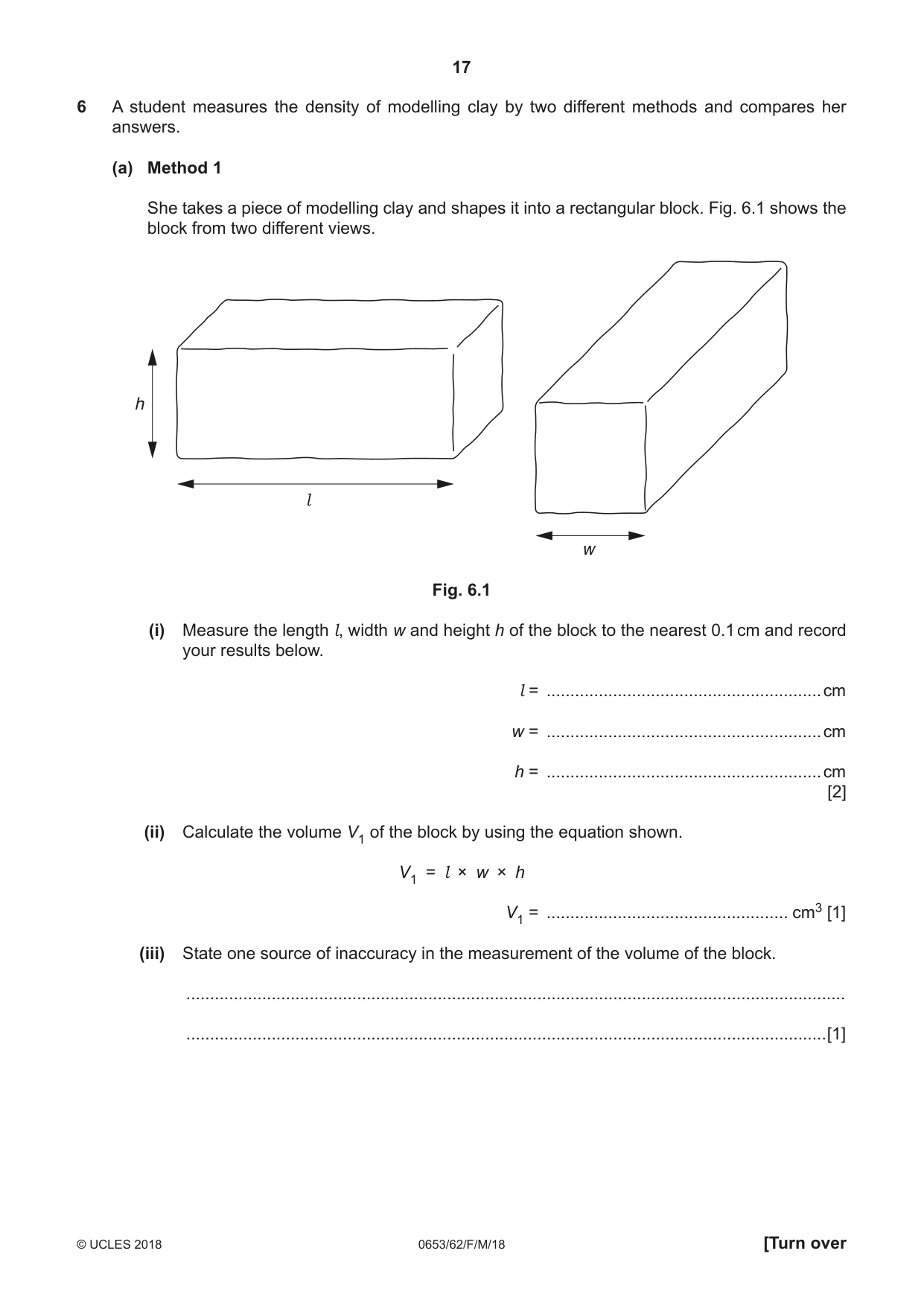 Cambridge IGCSE Science - Combined 0653 2018 Feb/March Paper 6 · Variant 2 question paper, page 17 of 20