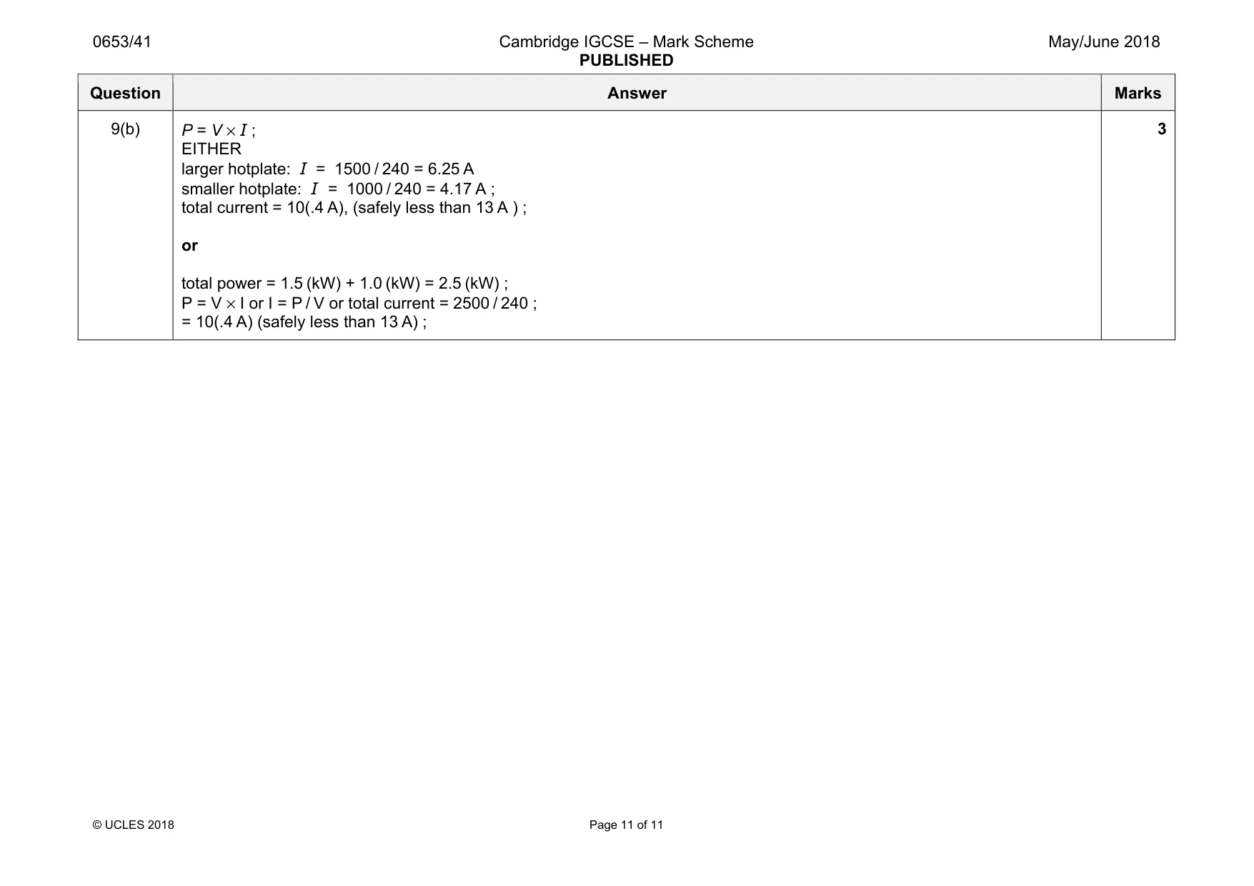 Mark scheme, page 11 of 11