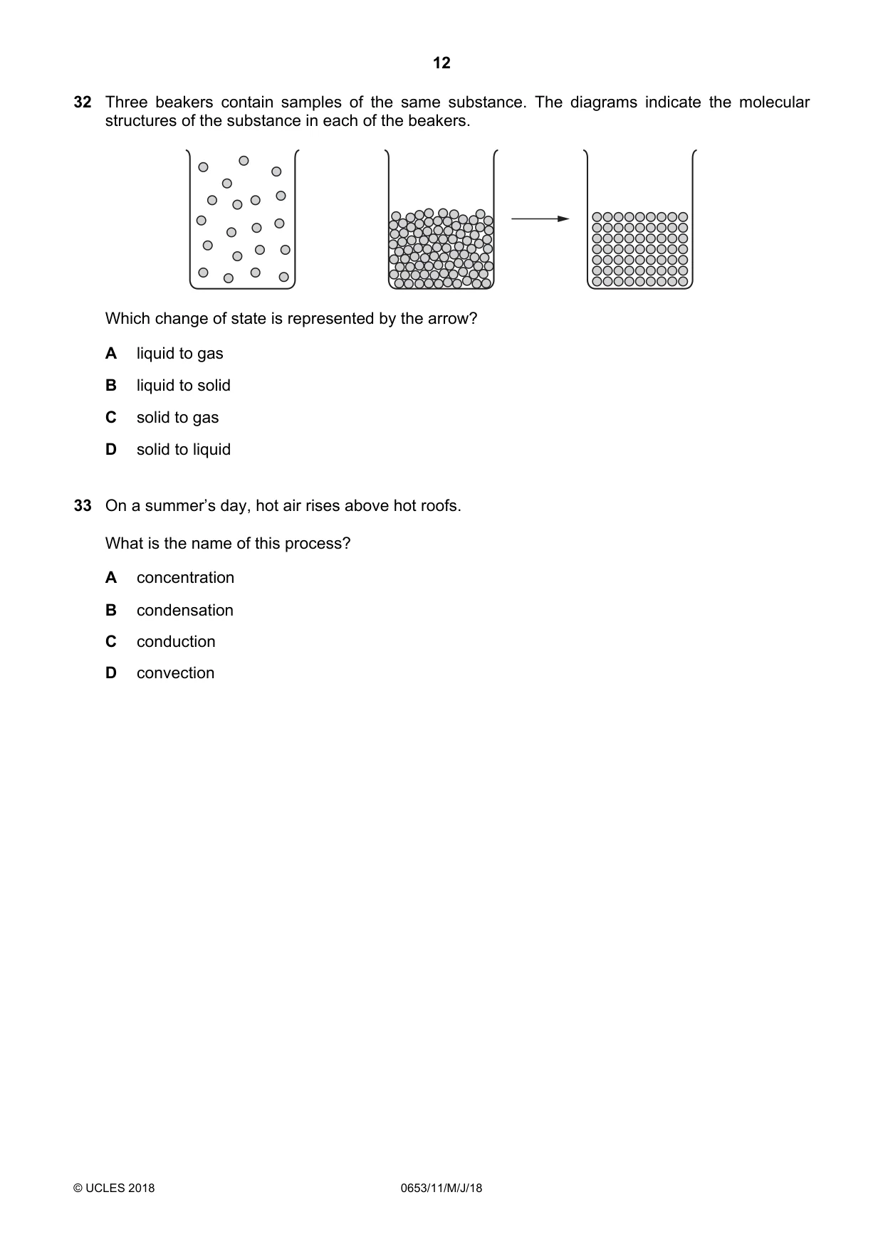 Cambridge IGCSE Science - Combined 0653 2018 May/June Paper 1 · Variant 1 question paper, page 12 of 16