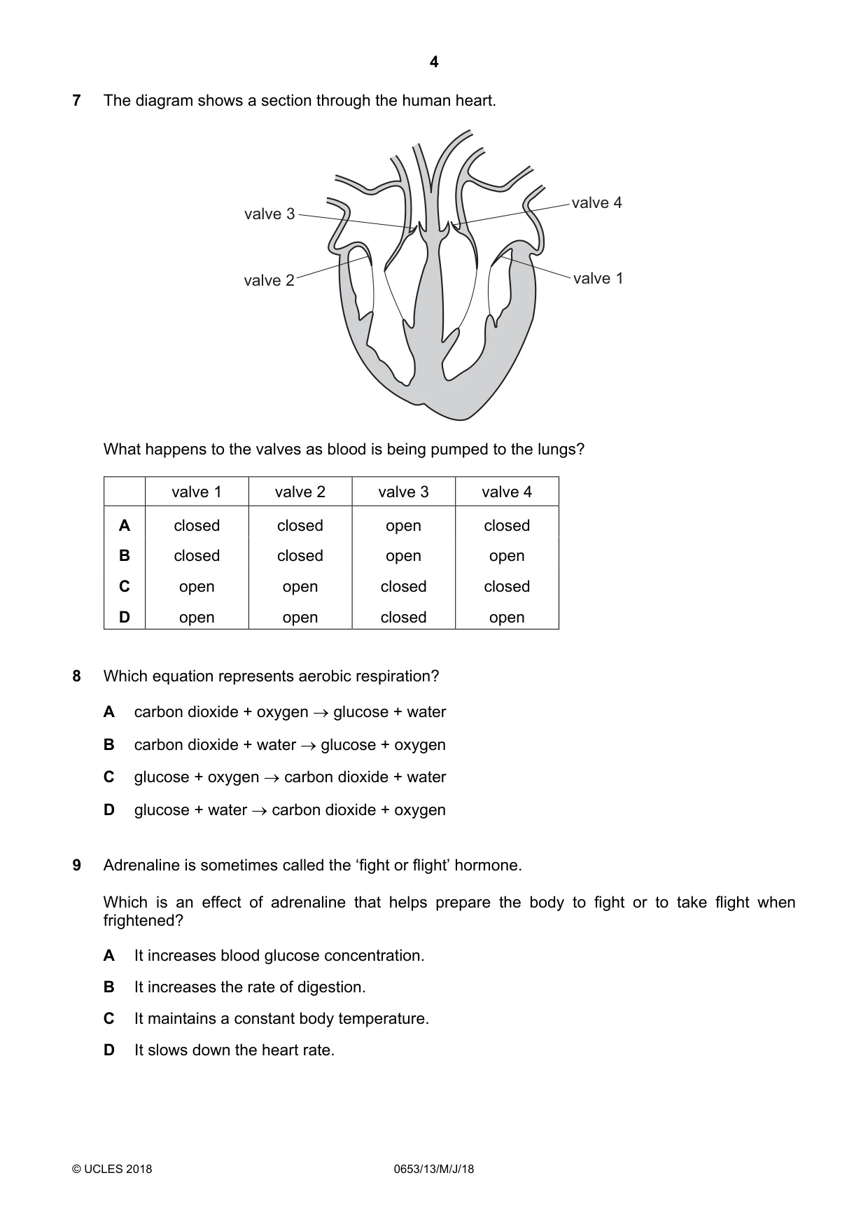 Cambridge IGCSE Science - Combined 0653 2018 May/June Paper 1 · Variant 3 question paper, page 4 of 16