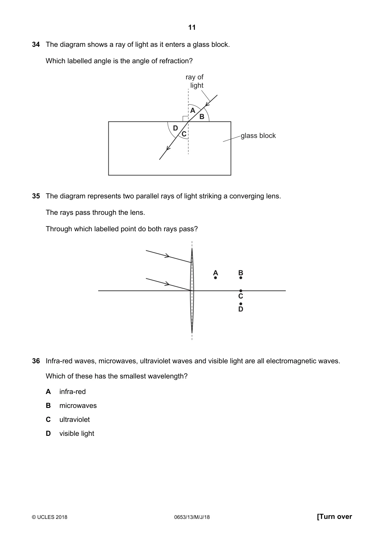Cambridge IGCSE Science - Combined 0653 2018 May/June Paper 1 · Variant 3 question paper, page 11 of 16