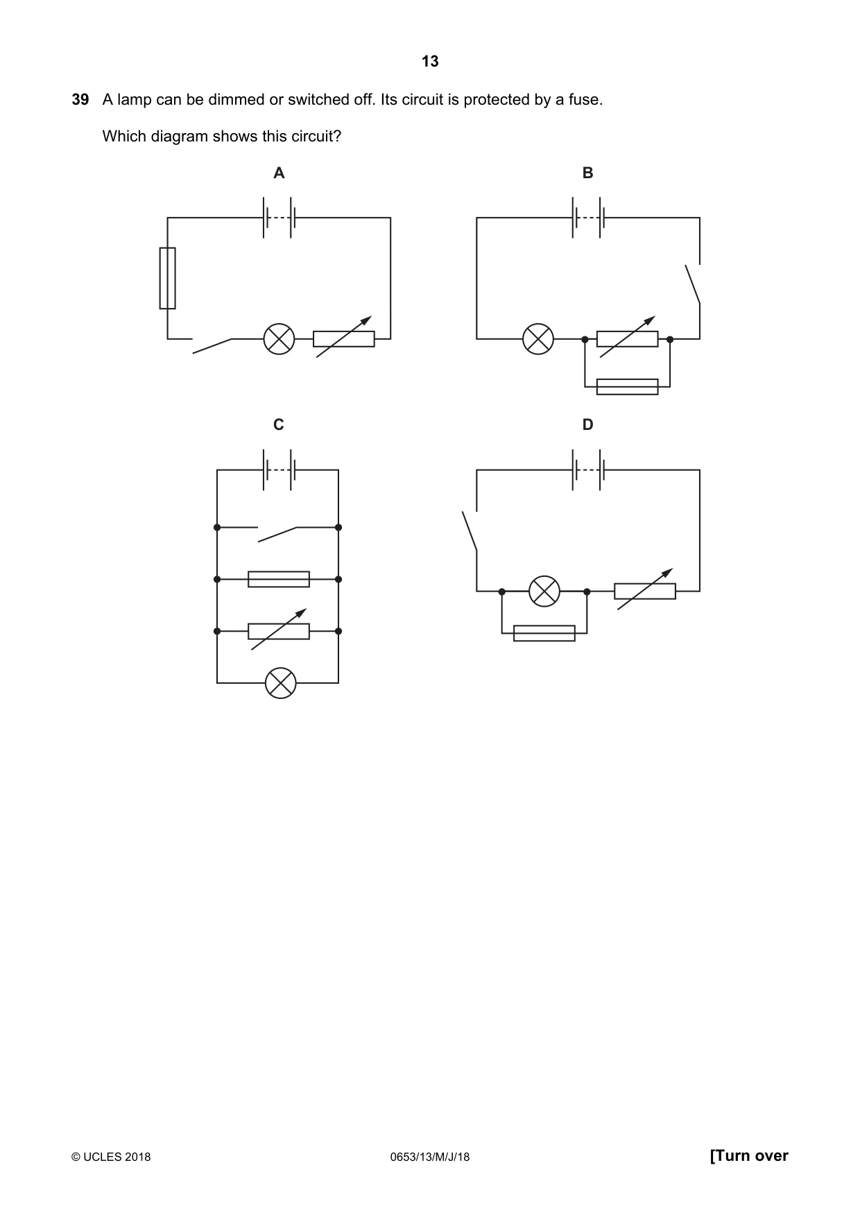 Cambridge IGCSE Science - Combined 0653 2018 May/June Paper 1 · Variant 3 question paper, page 13 of 16