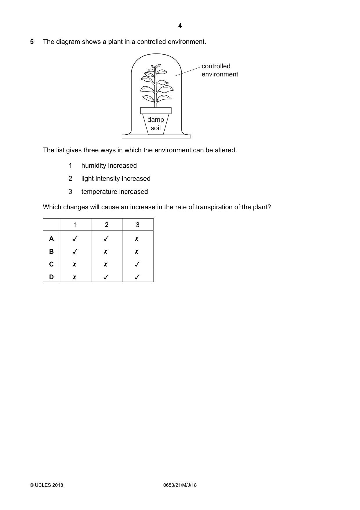 Cambridge IGCSE Science - Combined 0653 2018 May/June Paper 2 · Variant 1 question paper, page 4 of 16