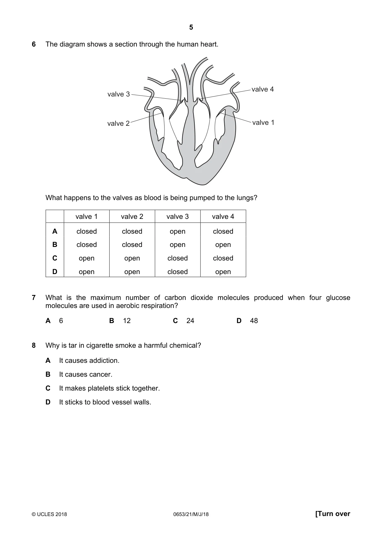 Cambridge IGCSE Science - Combined 0653 2018 May/June Paper 2 · Variant 1 question paper, page 5 of 16