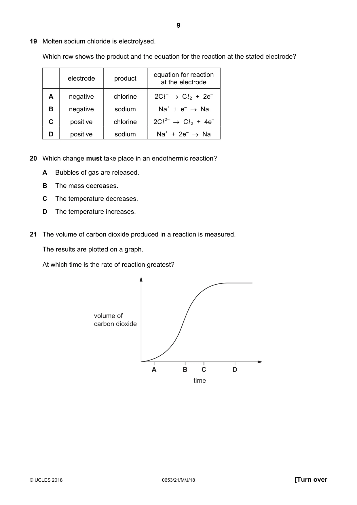 Cambridge IGCSE Science - Combined 0653 2018 May/June Paper 2 · Variant 1 question paper, page 9 of 16