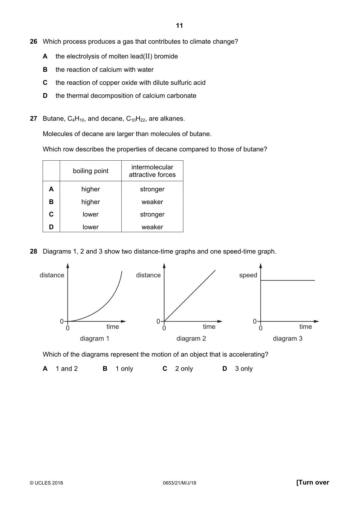 Cambridge IGCSE Science - Combined 0653 2018 May/June Paper 2 · Variant 1 question paper, page 11 of 16