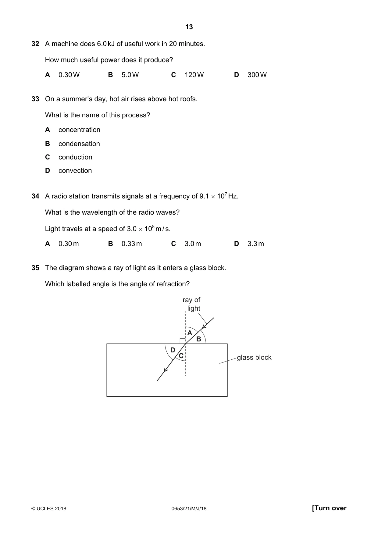 Cambridge IGCSE Science - Combined 0653 2018 May/June Paper 2 · Variant 1 question paper, page 13 of 16
