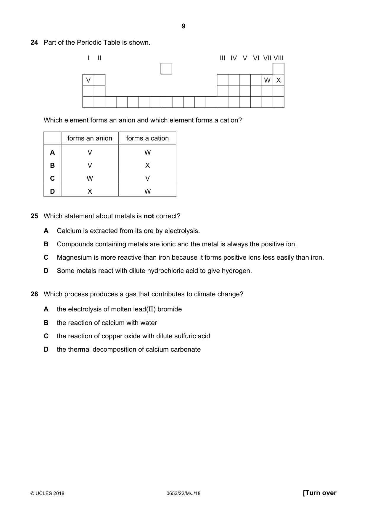 Cambridge IGCSE Science - Combined 0653 2018 May/June Paper 2 · Variant 2 question paper, page 9 of 20