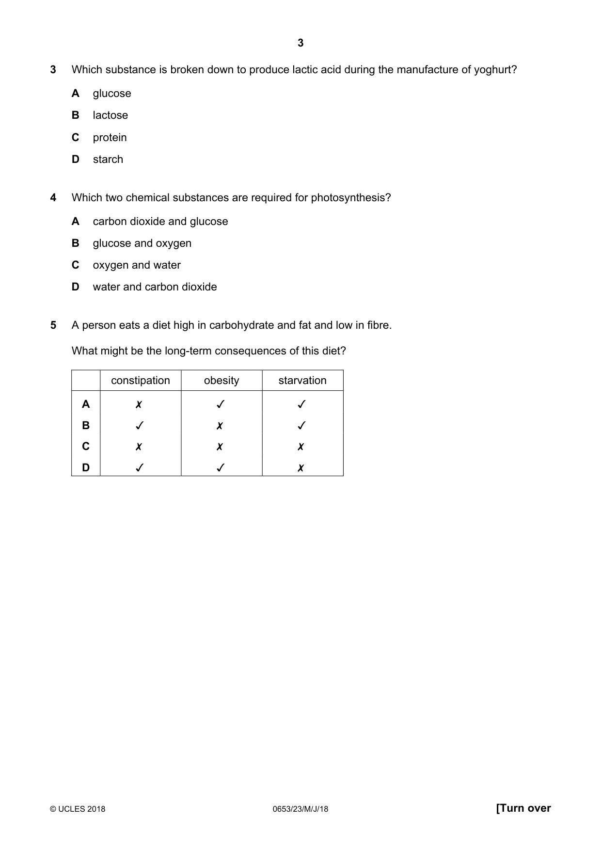 Cambridge IGCSE Science - Combined 0653 2018 May/June Paper 2 · Variant 3 question paper, page 3 of 16