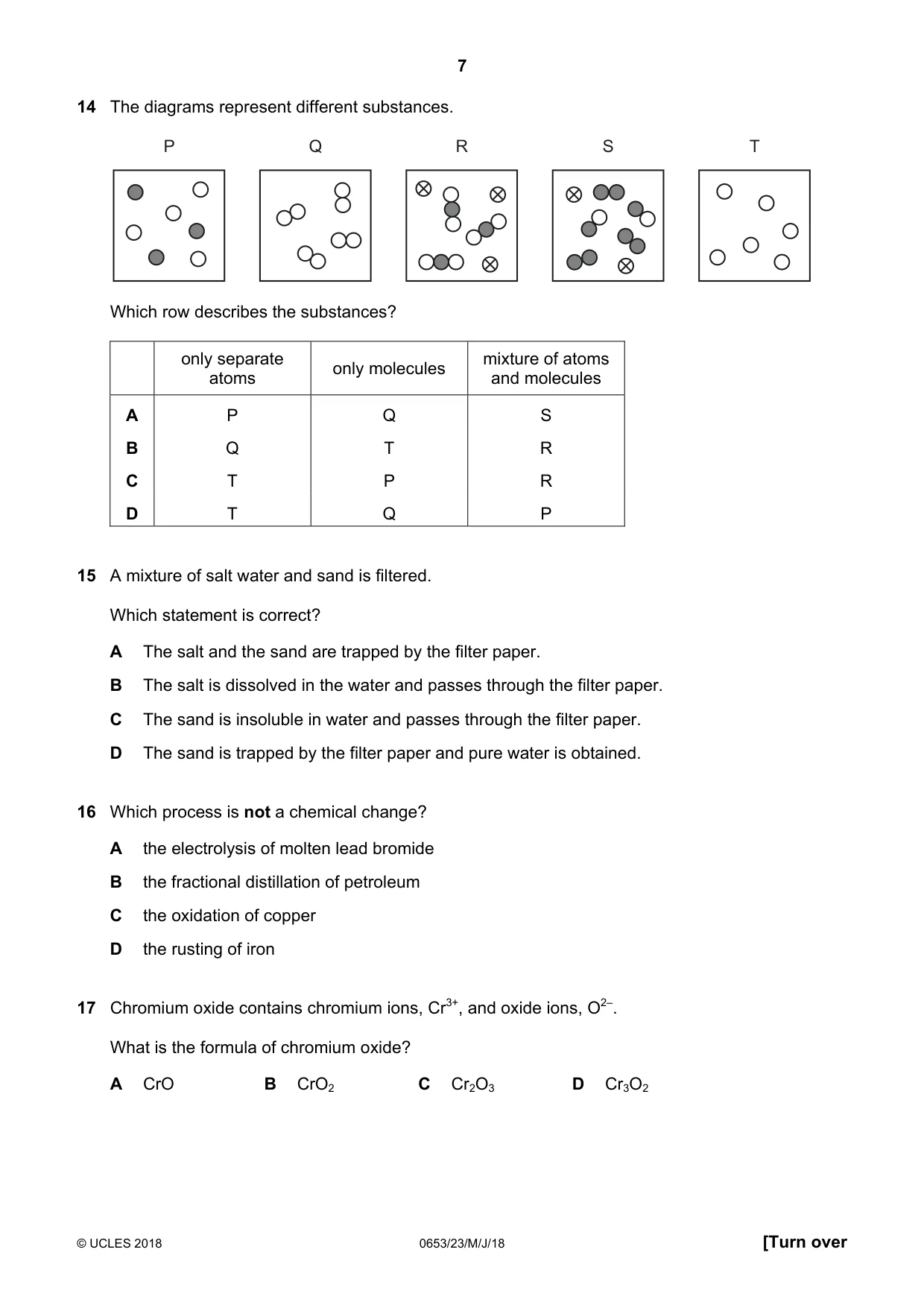 Cambridge IGCSE Science - Combined 0653 2018 May/June Paper 2 · Variant 3 question paper, page 7 of 16