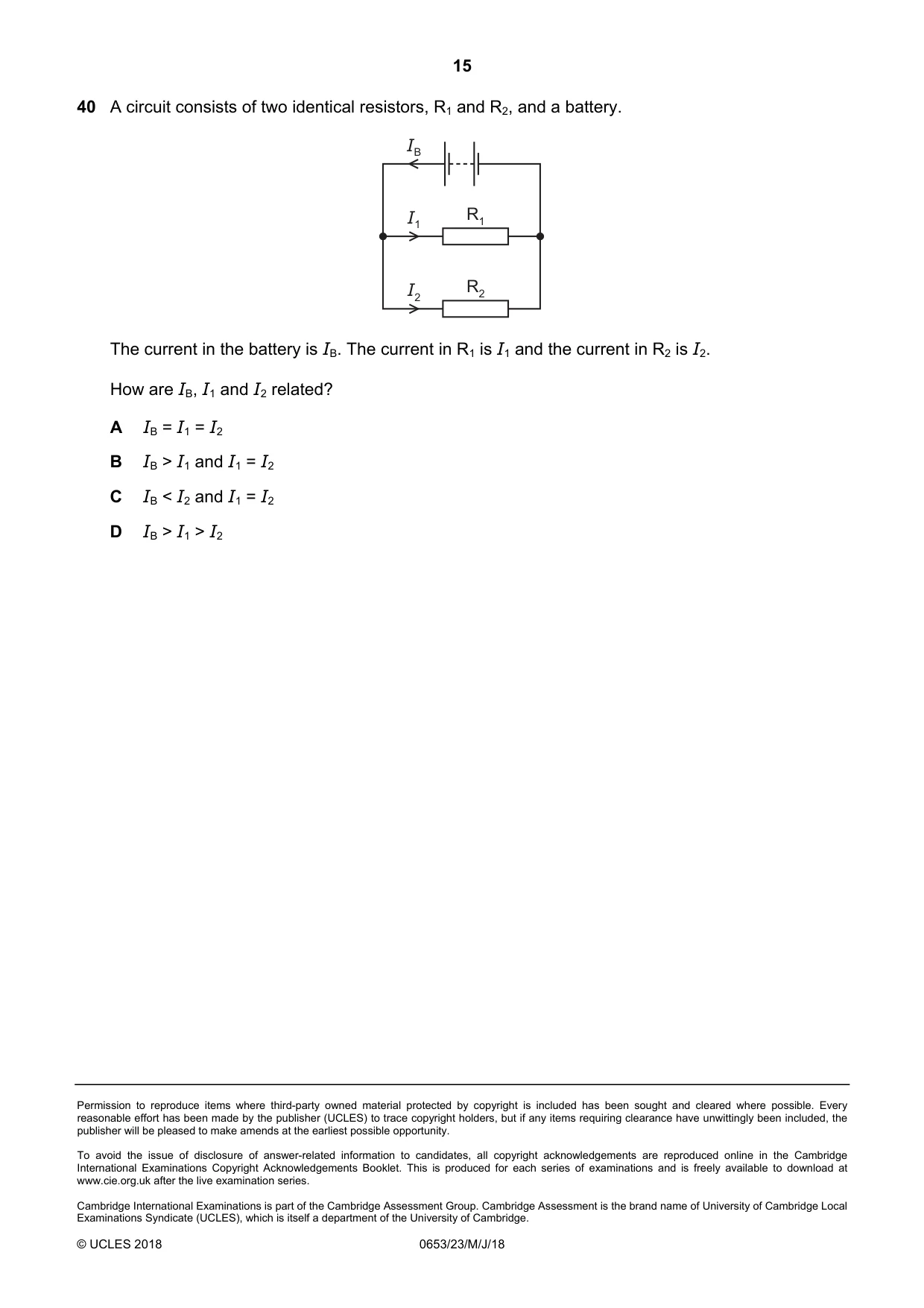 Cambridge IGCSE Science - Combined 0653 2018 May/June Paper 2 · Variant 3 question paper, page 15 of 16